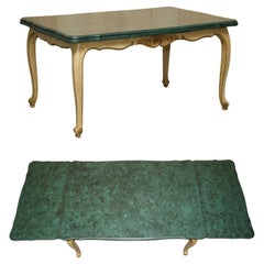 SUBLIME ANTIQUE FRANÇAIS 1870 EXTENsible plateau de salle à manger en malachite faussement peinte