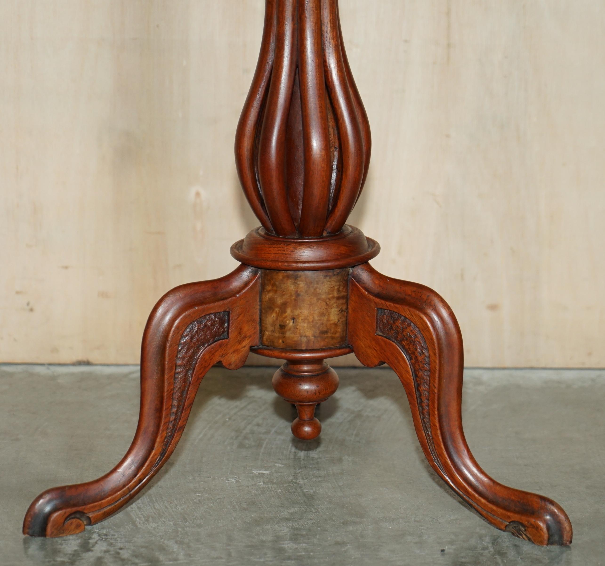 Mid-19th Century Sublime Antique Victorian 1880 Tilt Top Chess Games Table with Marquetry Inlay