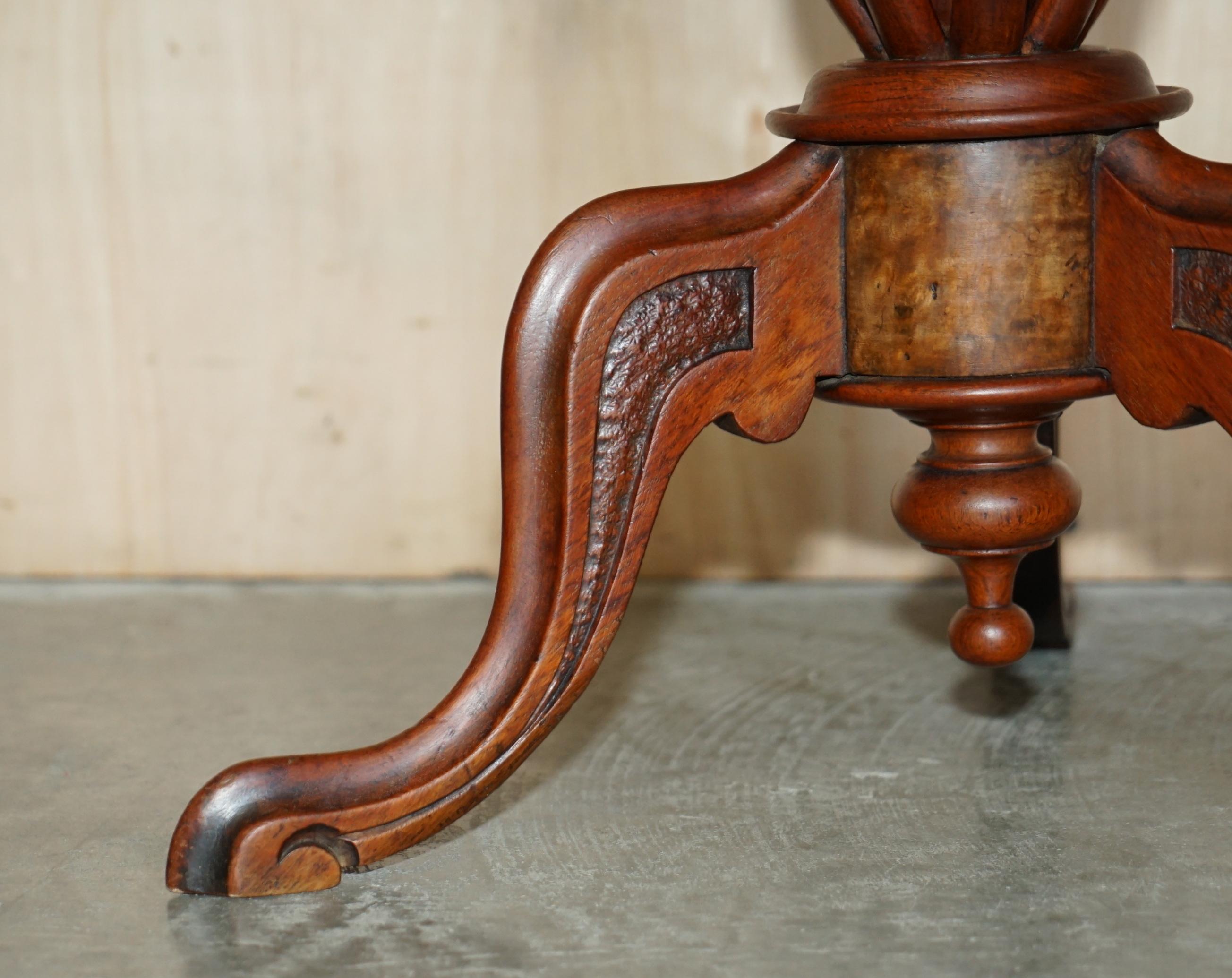 Mid-19th Century Sublime Antique Victorian 1880 Tilt Top Chess Games Table with Marquetry Inlay