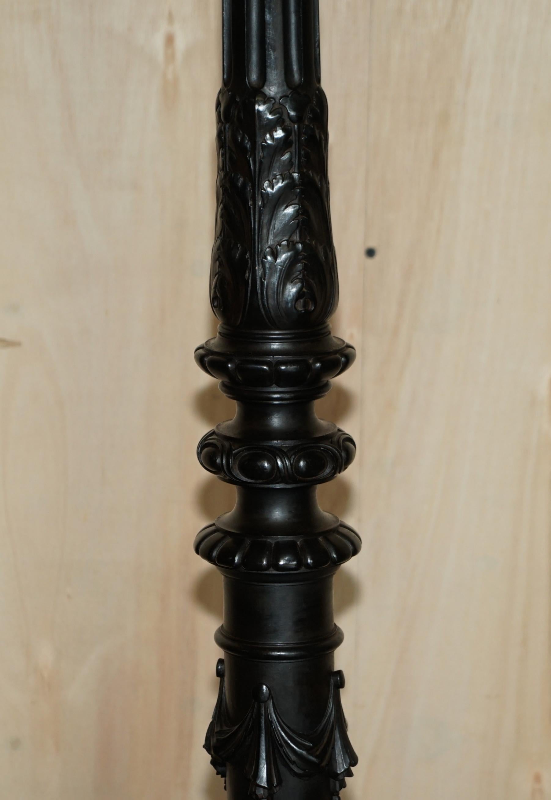 Hand-Crafted Sublime Antique Victorian circa 1860 Ebonesied Revolving Snooker POOL Cue Stand