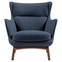 Sublime Armchairs, Contemporary Style in Solid Wood, Textiles Upholstery. 