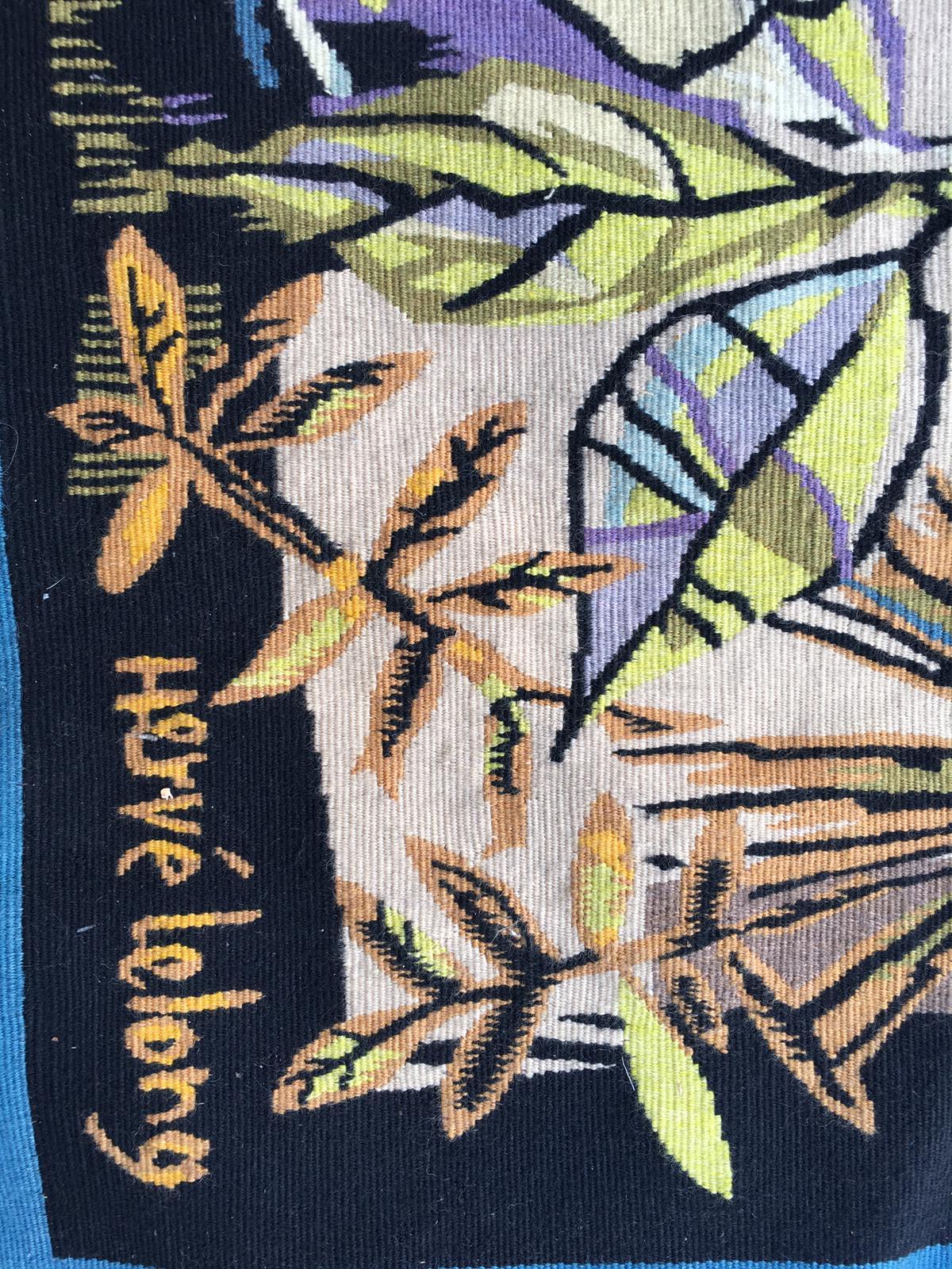 -Sublime Aubusson tapestry signed by Hervé Lelong
-Dimensions: 228 x 173 cm
-Year: 1960s
-Manufacture: Frères Pinton, Aubusson, France
-Condition: Perfect
