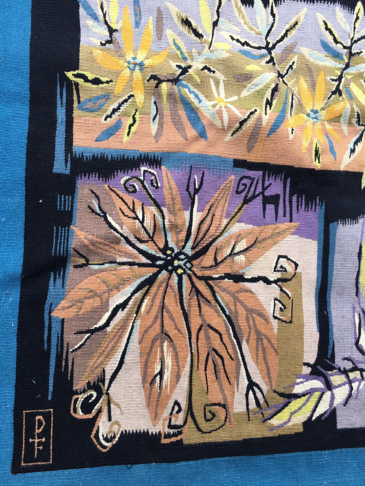 French Sublime Aubusson Tapestry - Pinton Frères - Signed by Hervé Lelong For Sale