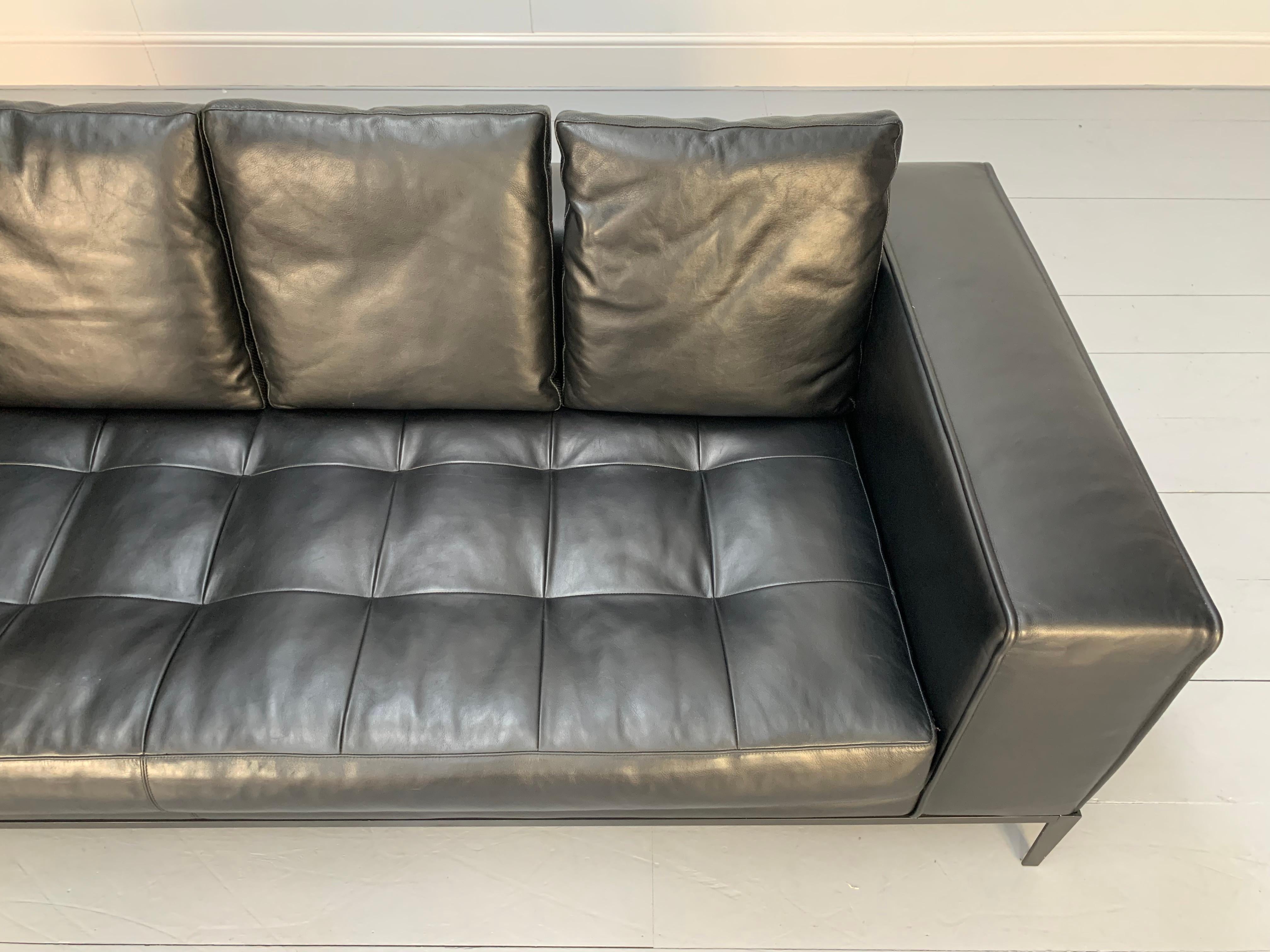 Sublime B&B Italia “Simplex ” 4-Seat Sofa in Black “Gamma” Leather 5