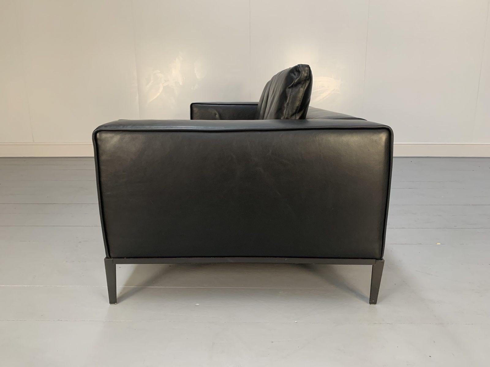 Sublime B&B Italia “Simplex ” 4-Seat Sofa in Black “Gamma” Leather In Good Condition In Barrowford, GB