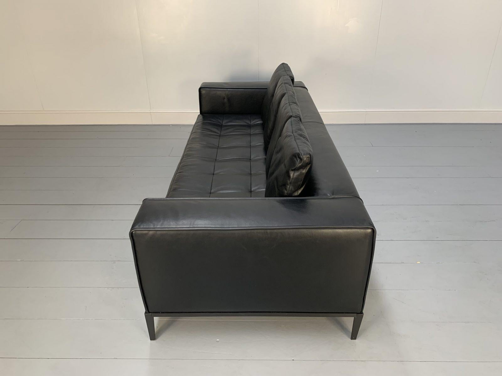 Sublime B&B Italia “Simplex ” 4-Seat Sofa in Black “Gamma” Leather 3