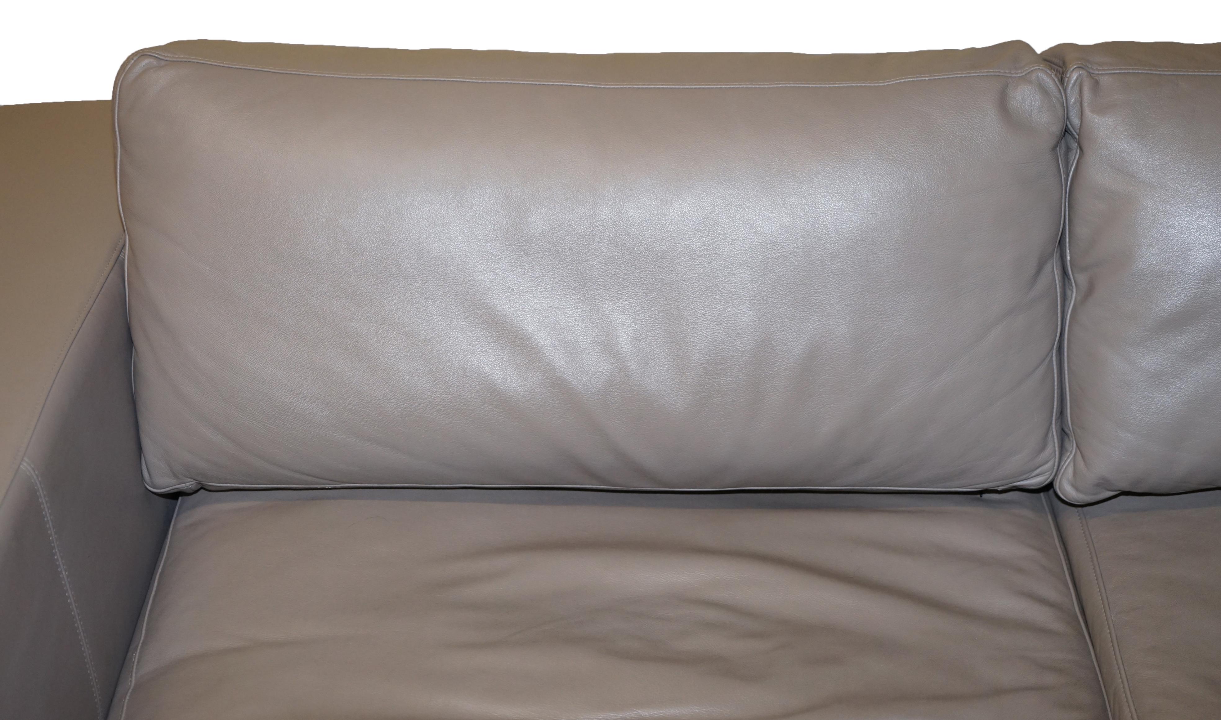 Sublime Bo Concepts Cenova Grey Leather Corner Sofa Chaise Seats 5-6 For Sale 4