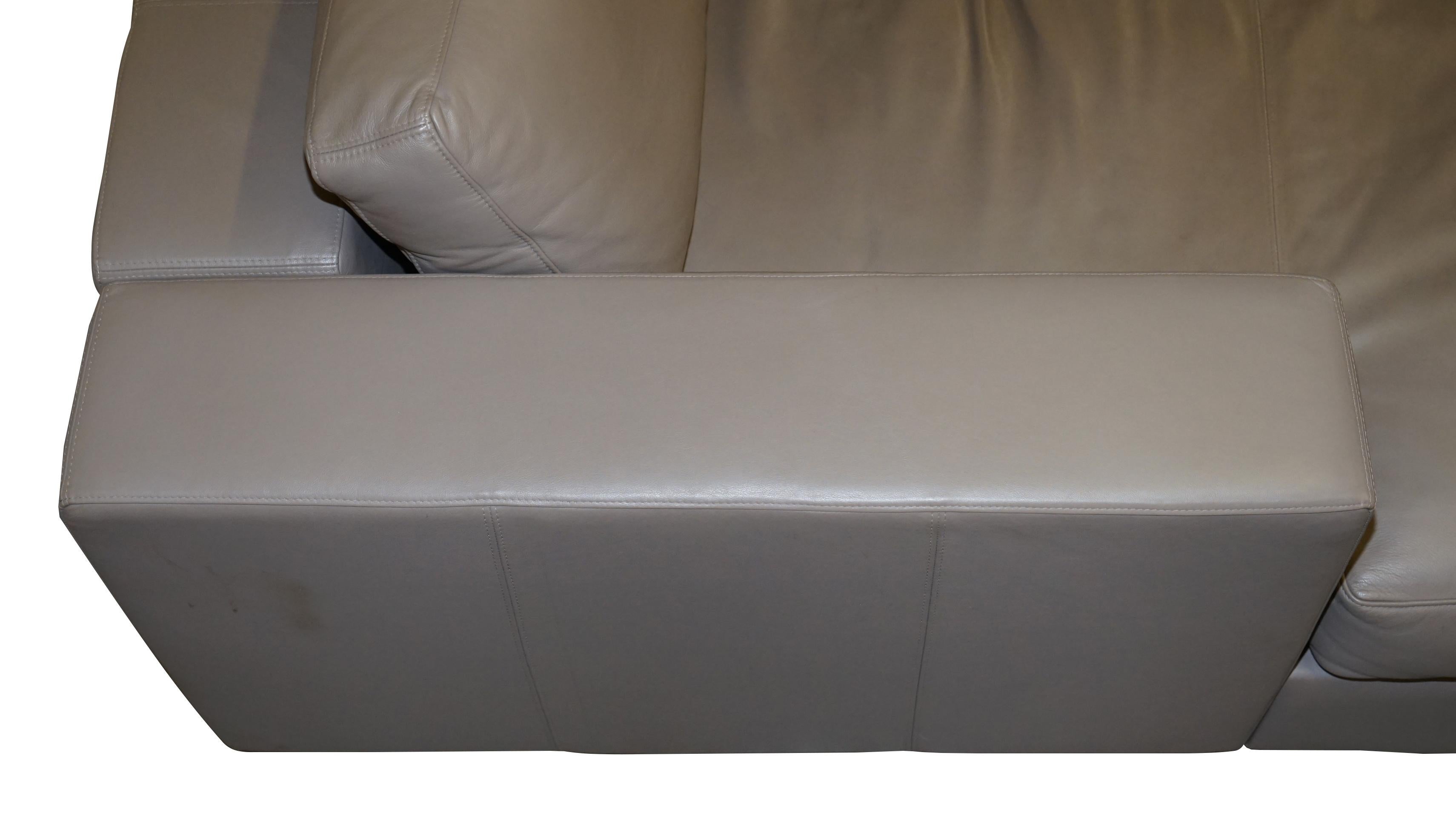 Sublime Bo Concepts Cenova Grey Leather Corner Sofa Chaise Seats 5-6 For Sale 6