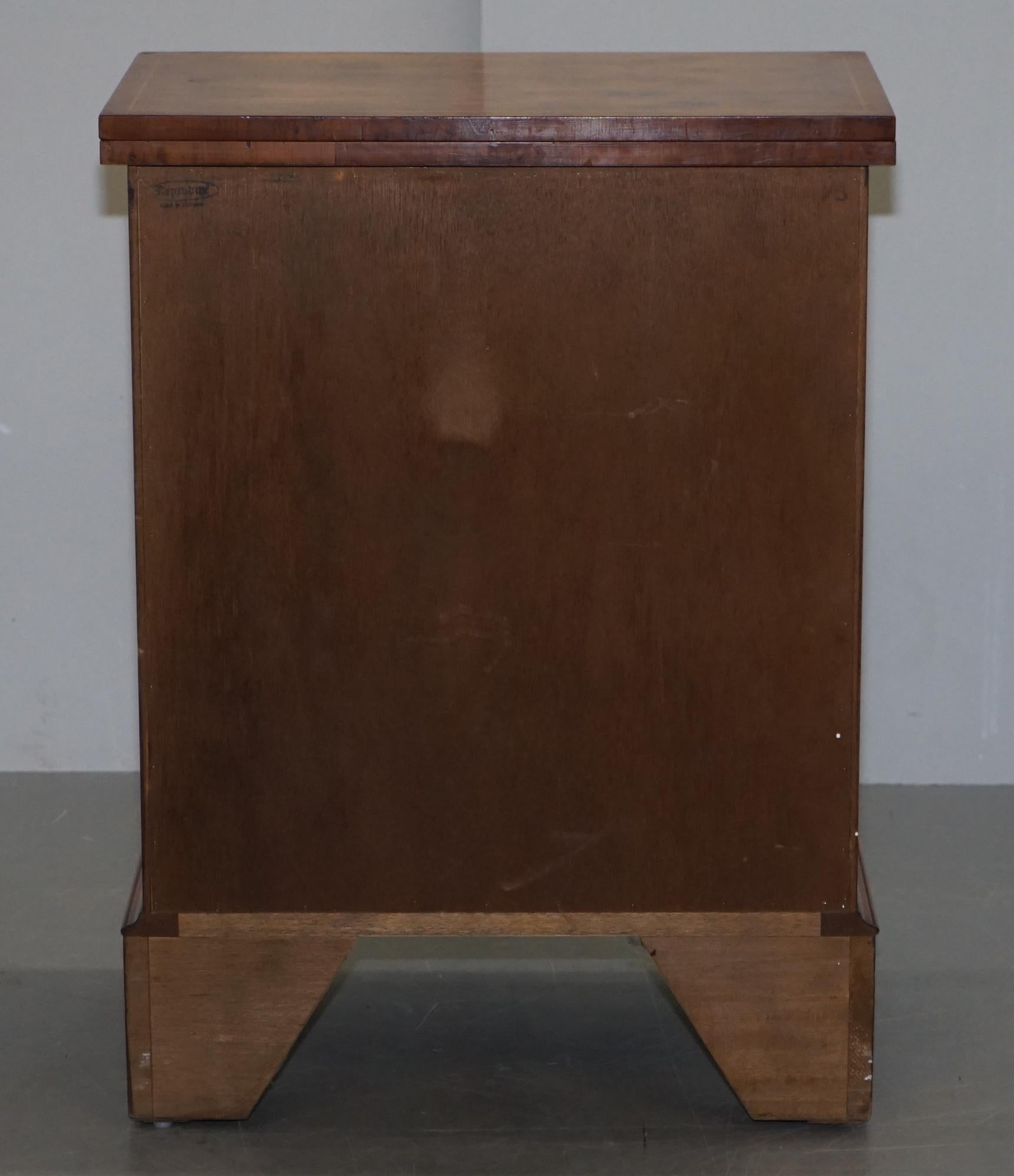 Sublime Burr Walnut Side Table Sized Chest of Drawers with Butlers Serving Tray 7
