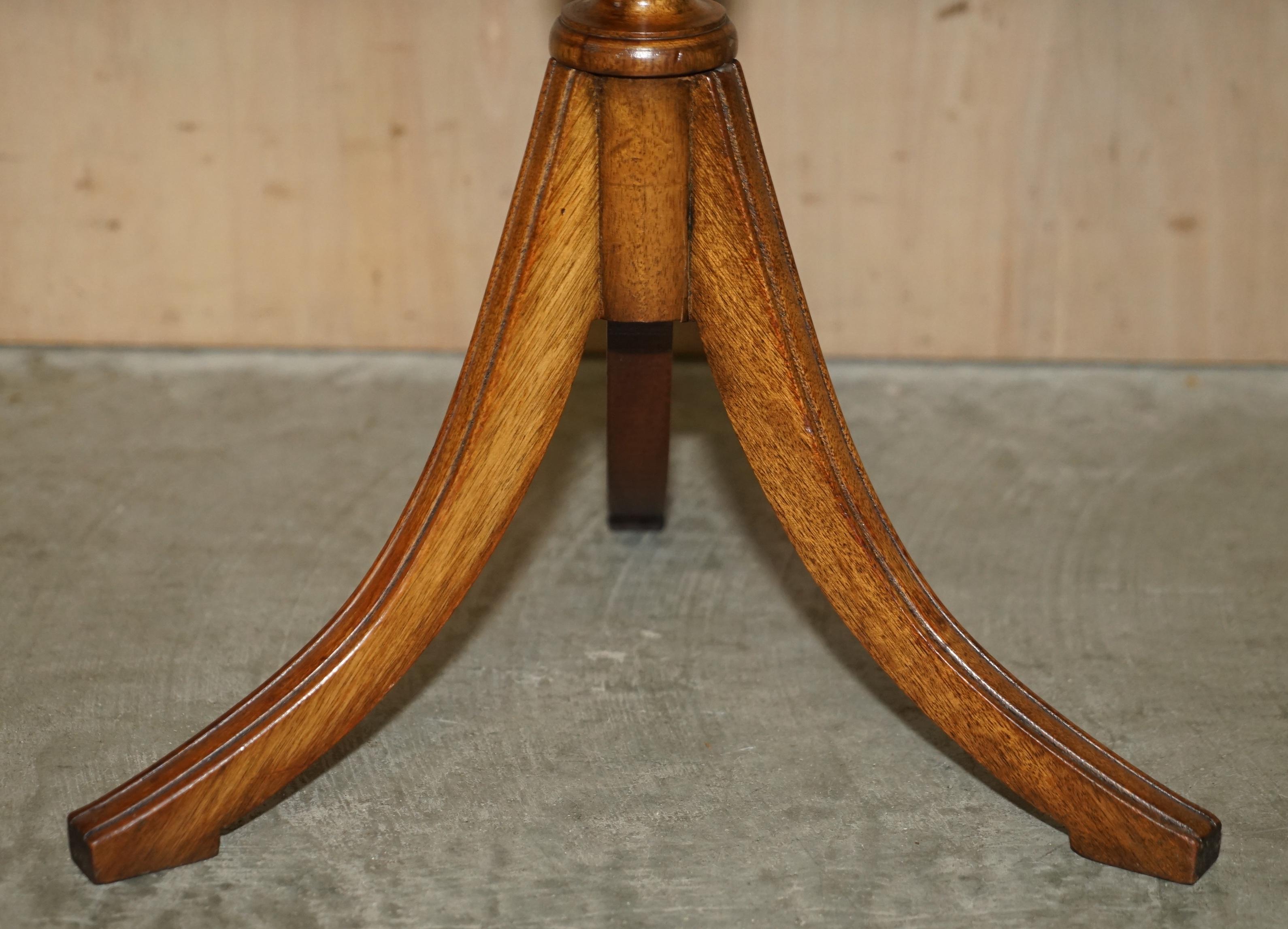 Hand-Crafted Sublime Burr Yew Wood Side End Lamp Table with Hand Carved Gallery Rail For Sale