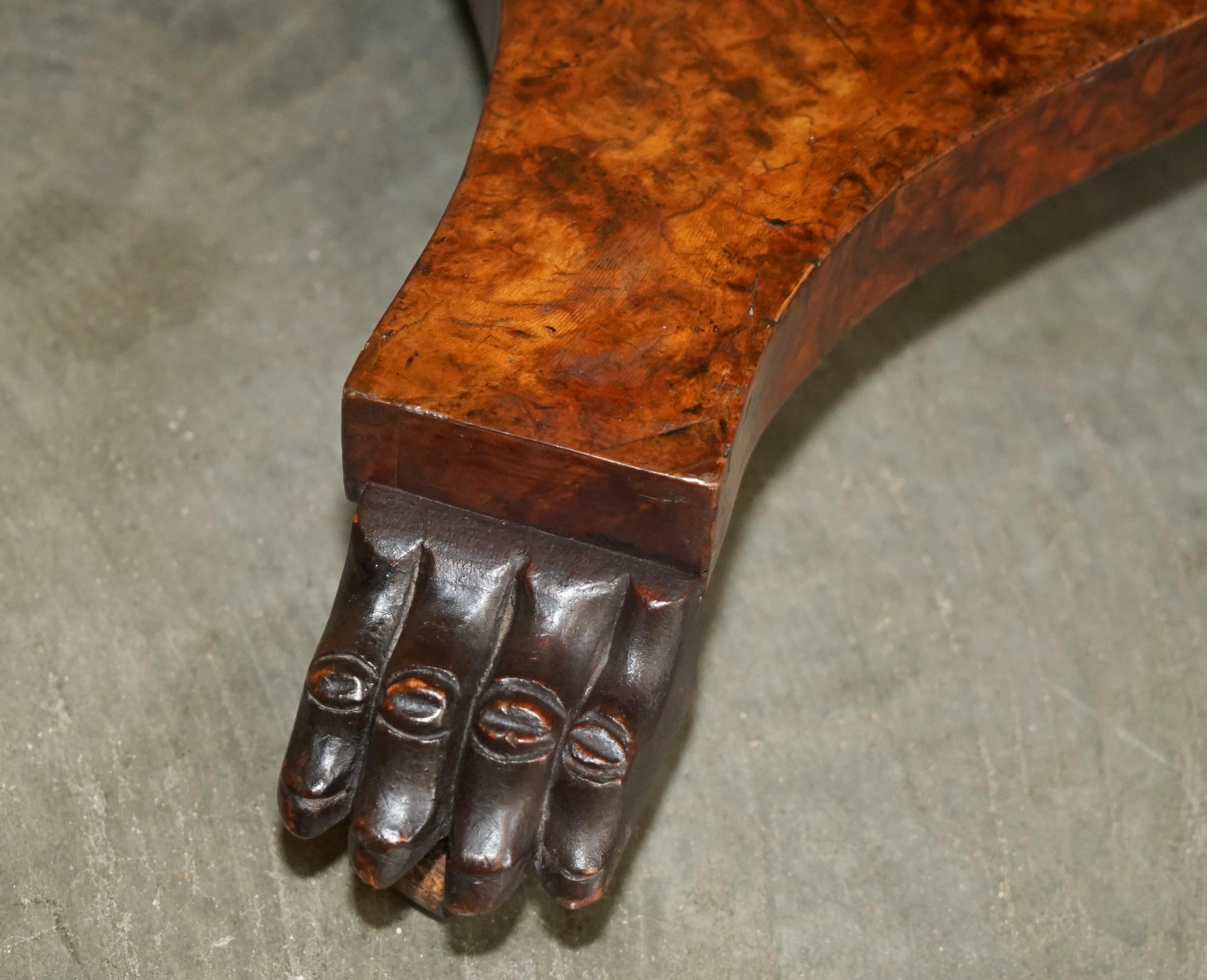 SUBLIME CIR 1800 ANTIQUE SPECIMEN WOOD OCCASIONAL TILT TOP TABLE BURR WALNUT OAK in vendita 7