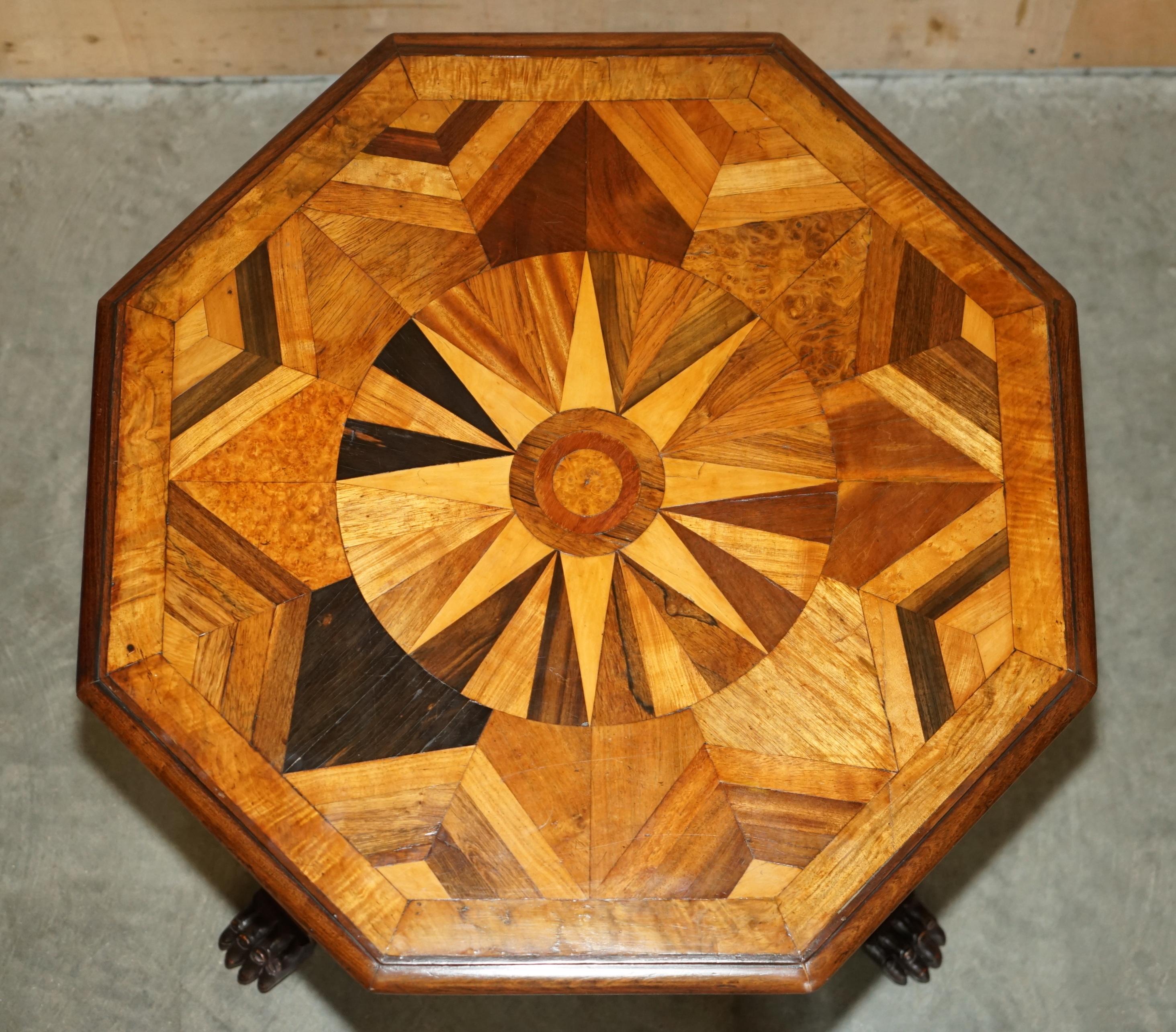 Inglese SUBLIME CIR 1800 ANTIQUE SPECIMEN WOOD OCCASIONAL TILT TOP TABLE BURR WALNUT OAK in vendita