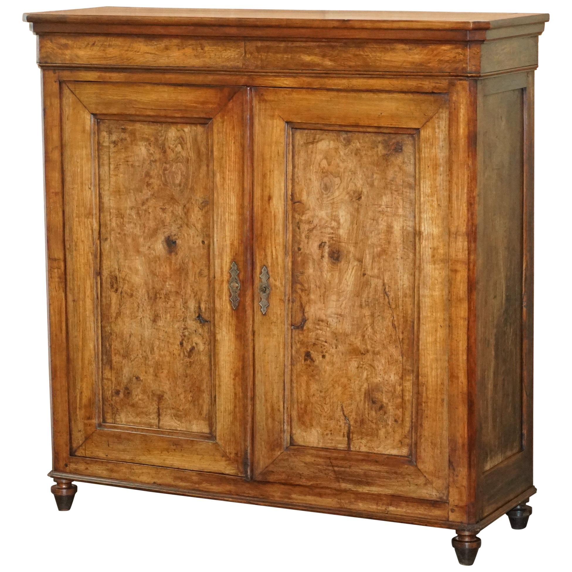 Sublime armoire de cuisine ou de salle à manger ancienne en bois fruitier français, datant d'environ 1820 en vente