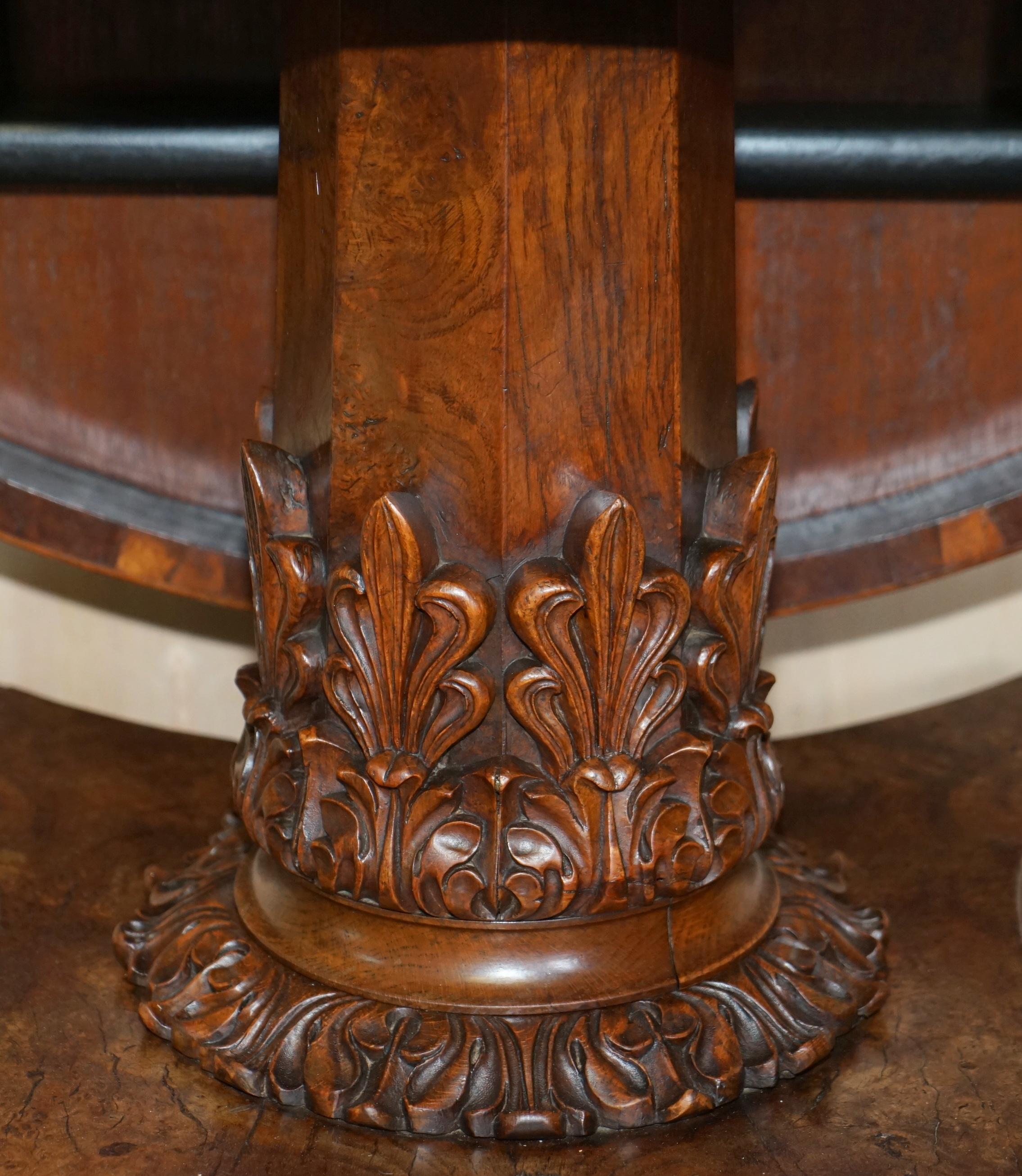Sublime circa 1840 Victorian Pollard Oak Hand Carved Centre Occasional Table For Sale 5