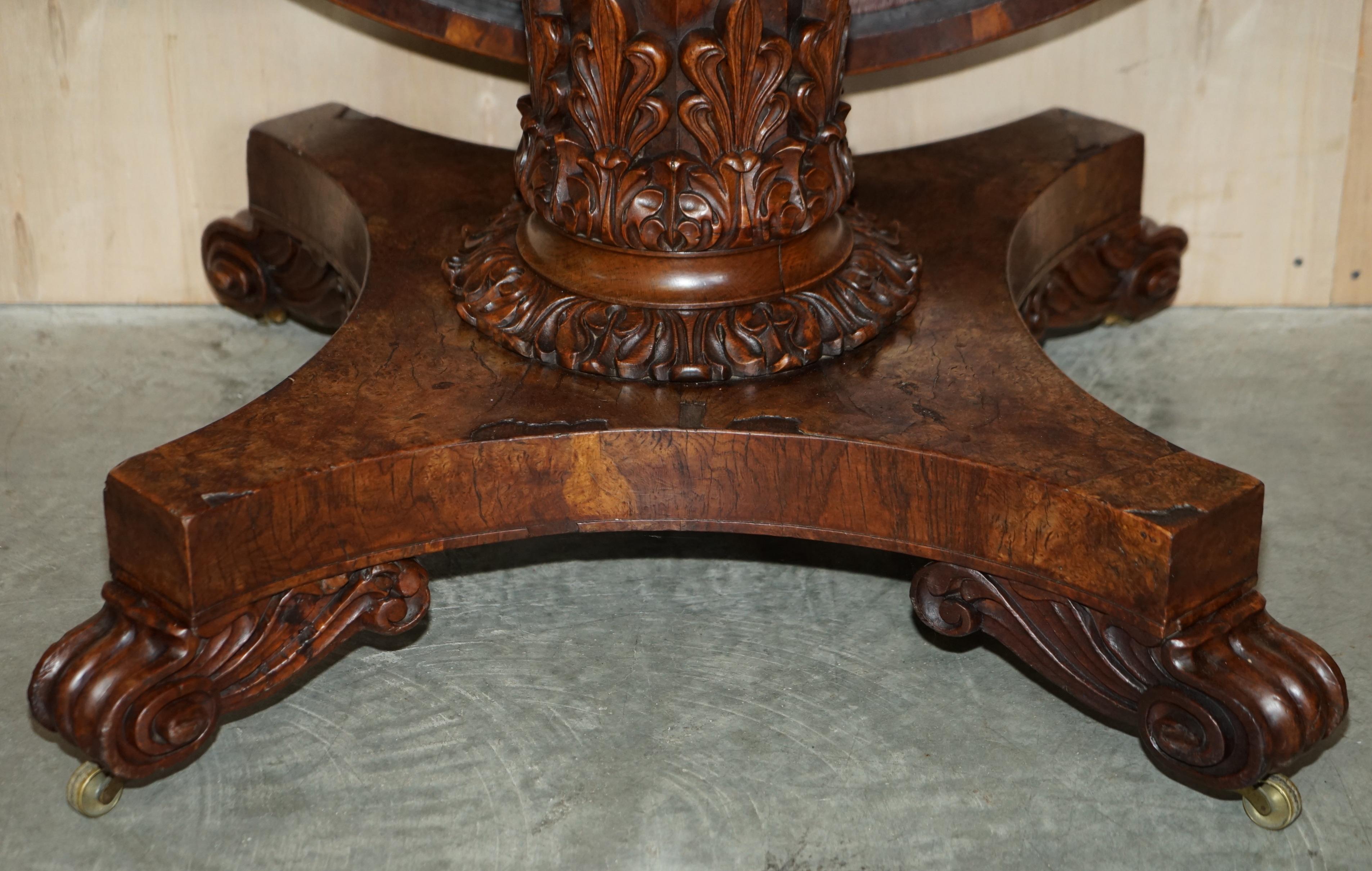 Sublime circa 1840 Victorian Pollard Oak Hand Carved Centre Occasional Table For Sale 6