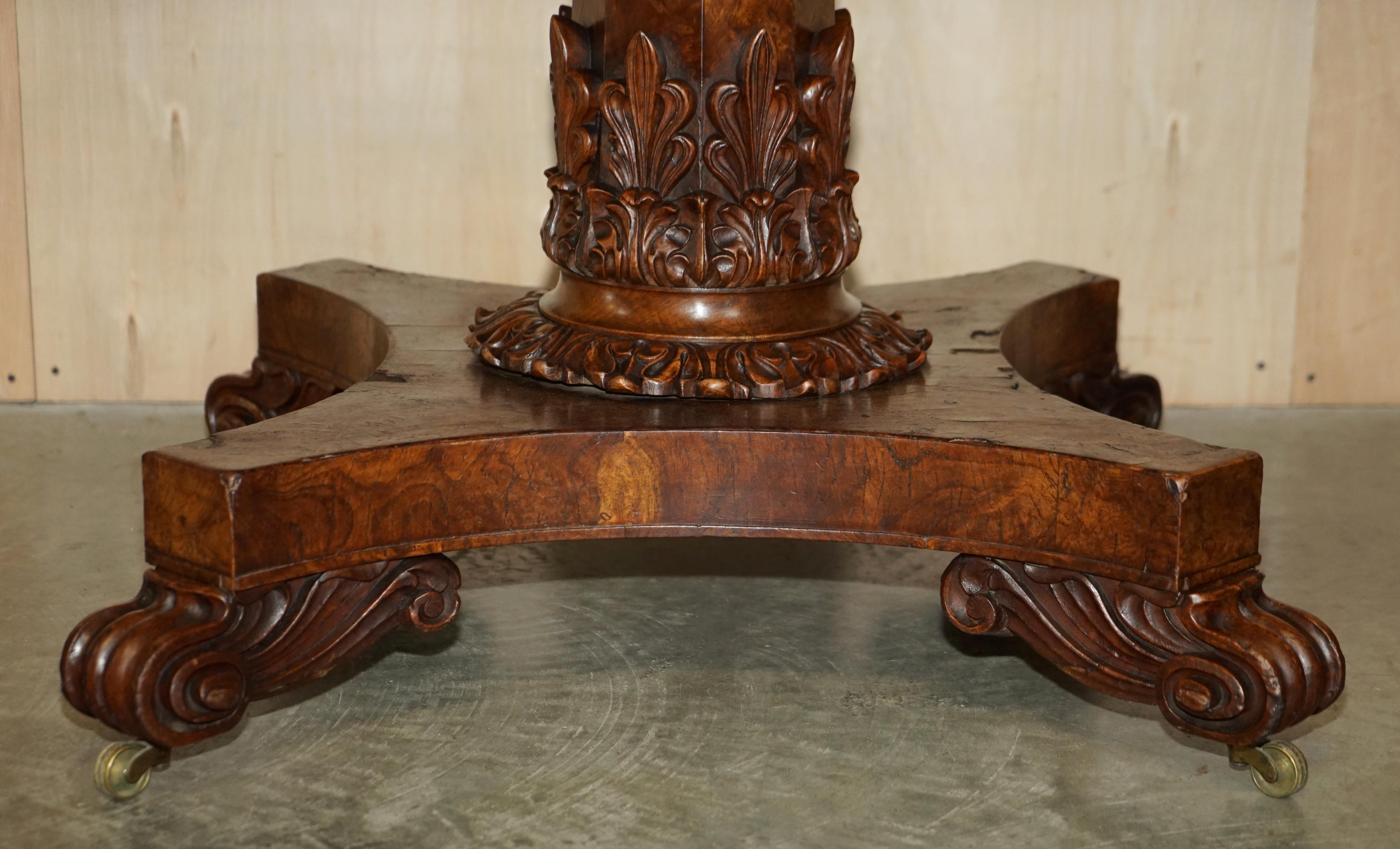 Hand-Carved Sublime circa 1840 Victorian Pollard Oak Hand Carved Centre Occasional Table For Sale
