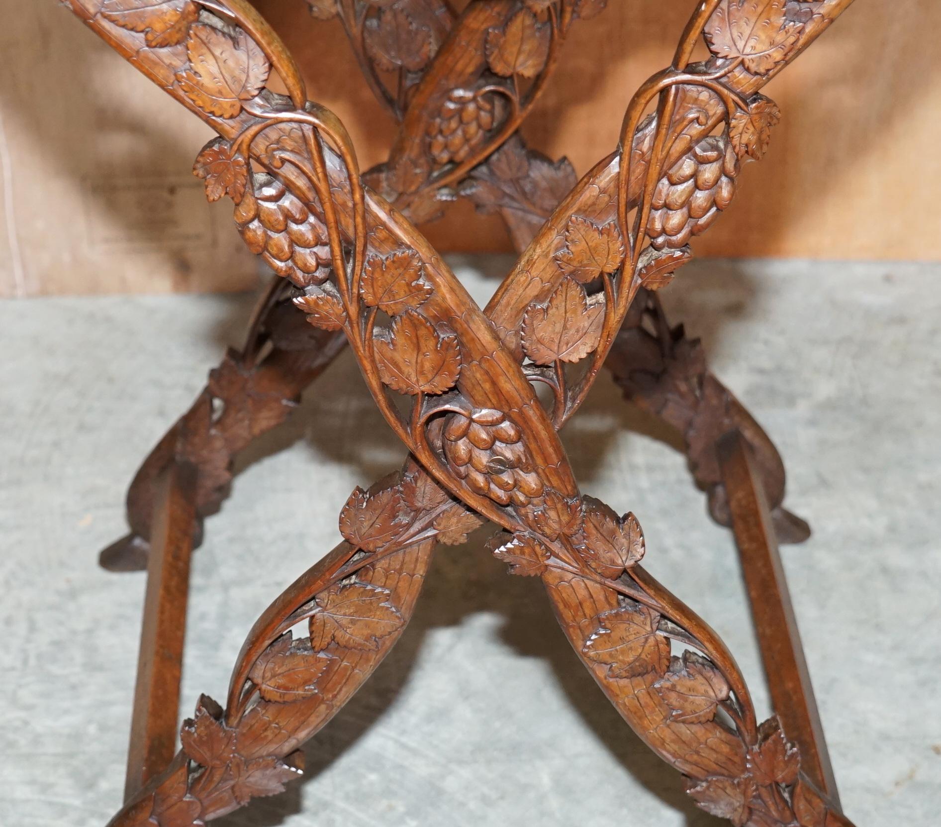 Hand-Carved Sublime circa 1880 Antique Hand Carved Anglo Indian Serving Tray Table Must See