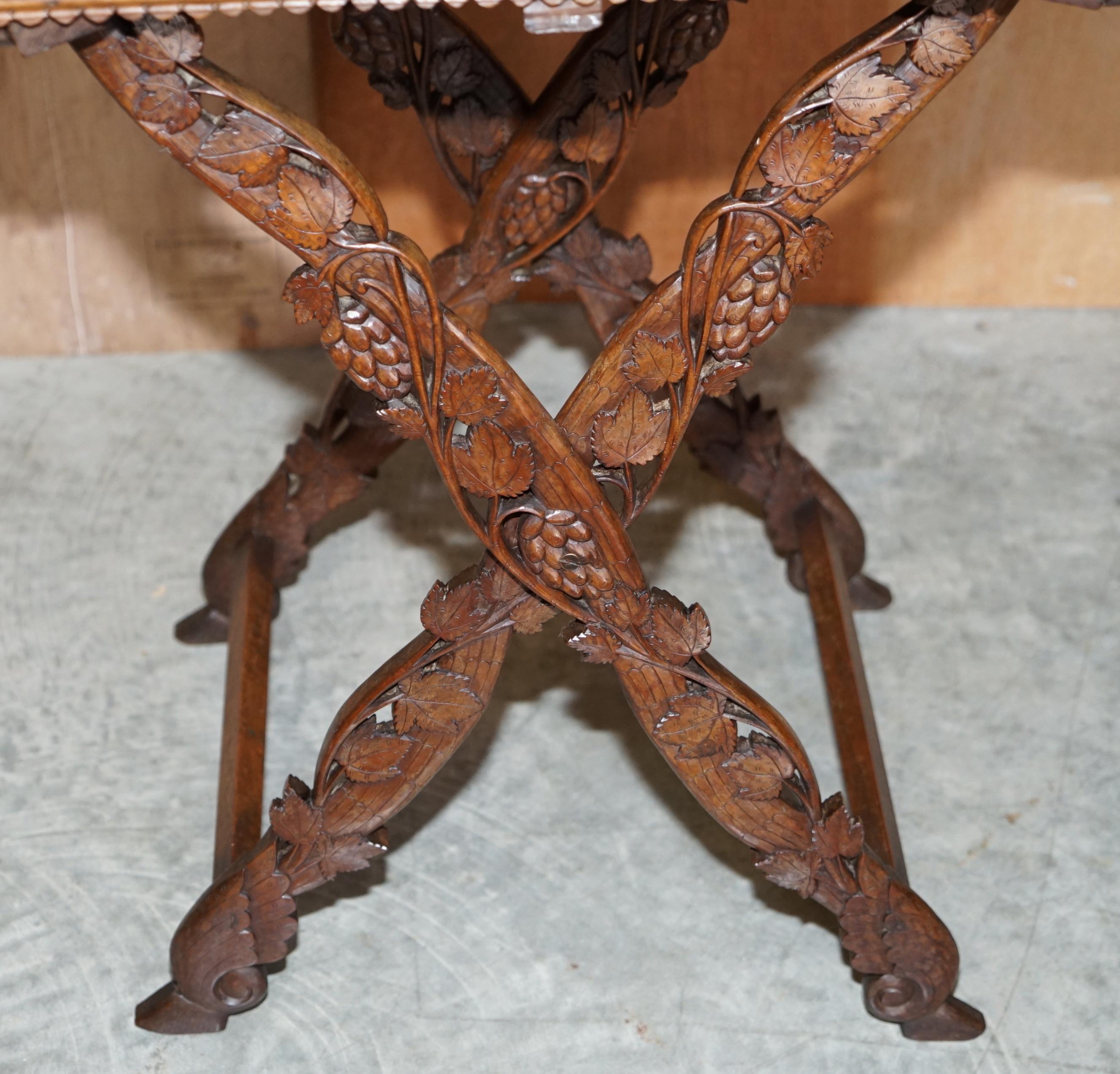 Late 19th Century Sublime circa 1880 Antique Hand Carved Anglo Indian Serving Tray Table Must See