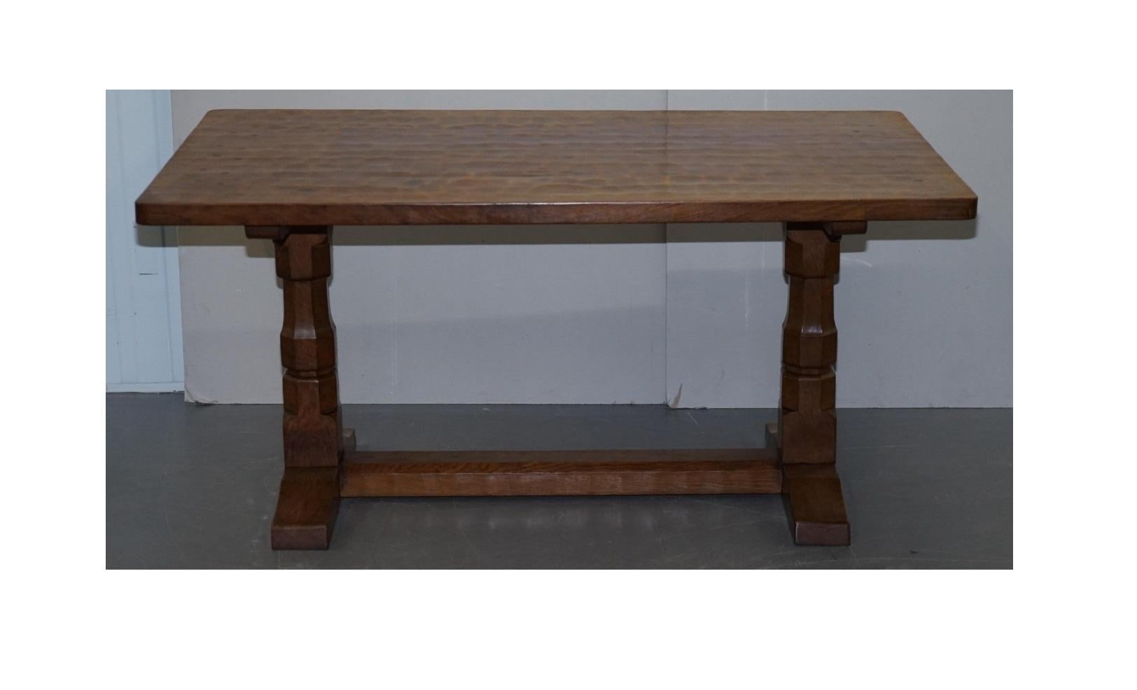 Sublime circa 1950s Robert Mouseman Thompson 6 Person Dining Table Must See For Sale 8