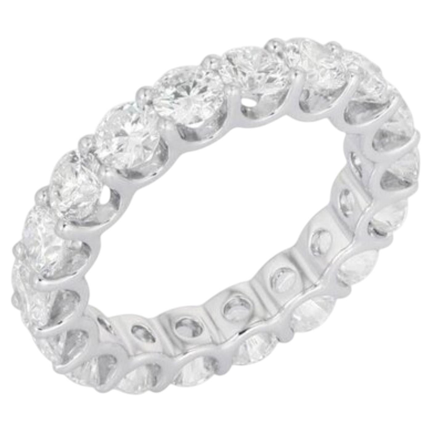 4.61ct Round Cut Diamond Eternity Ring in 18K White Gold