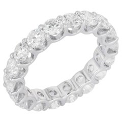 4.61ct Round Cut Diamond Eternity Ring in 18K White Gold