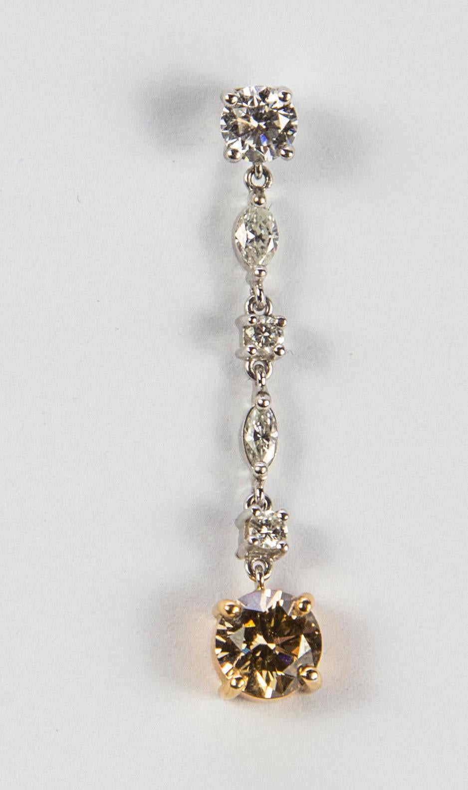 estate diamond drop earrings