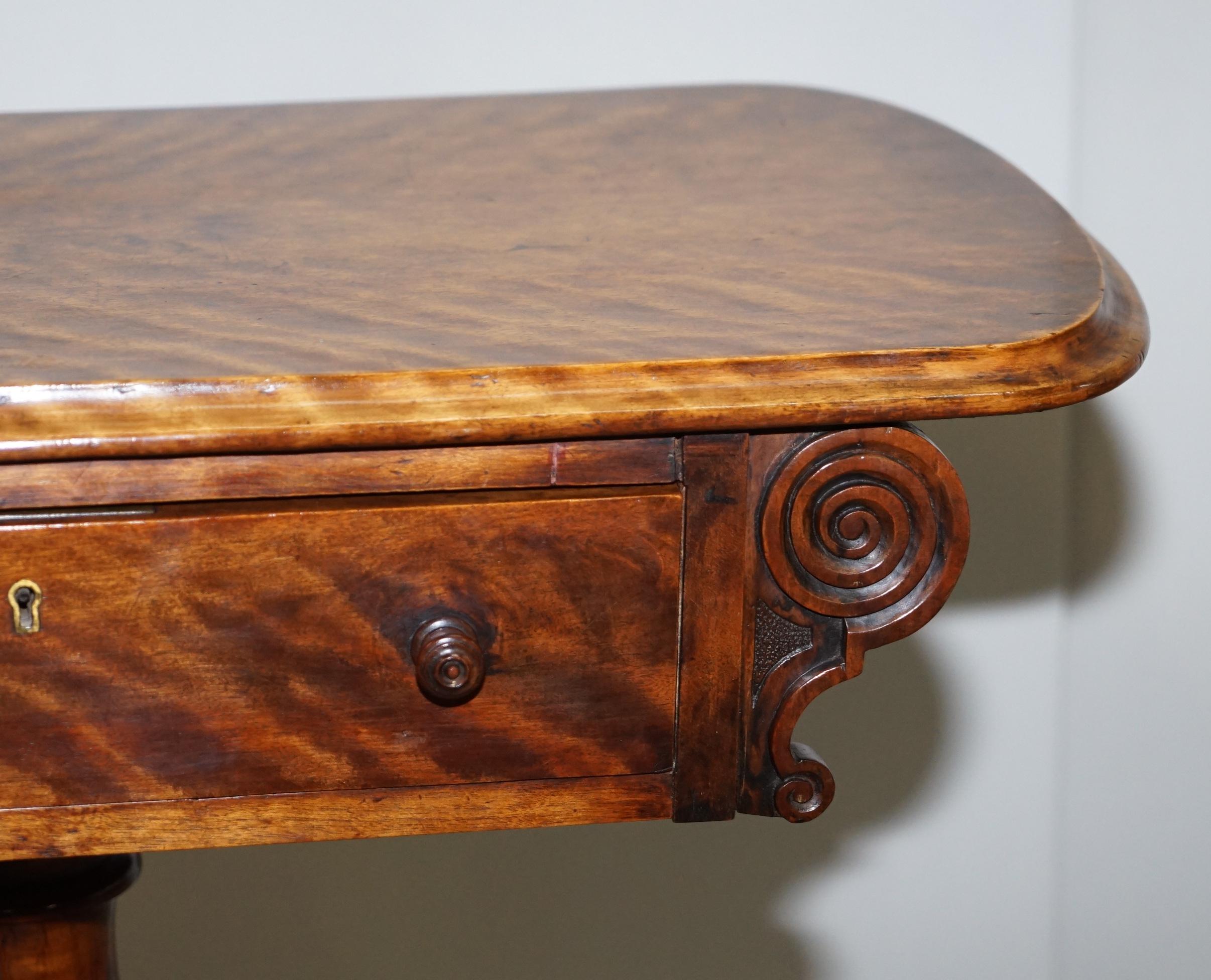 Sublime Early Victorian Walnut Side Occasional Table Ornately Carved Base & Legs For Sale 1