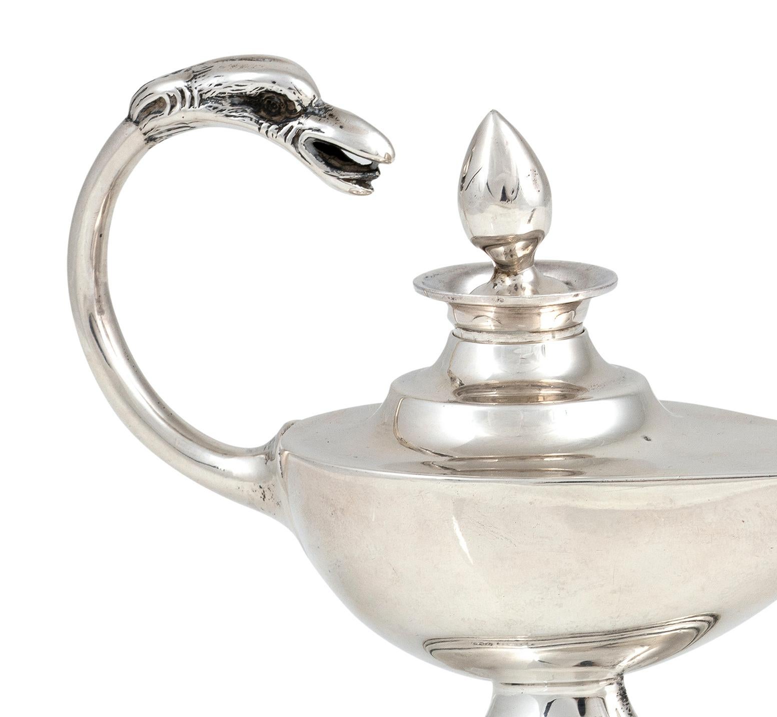 British Sublime Edwardian Silver Lamp, by Asprey & Co., 1903