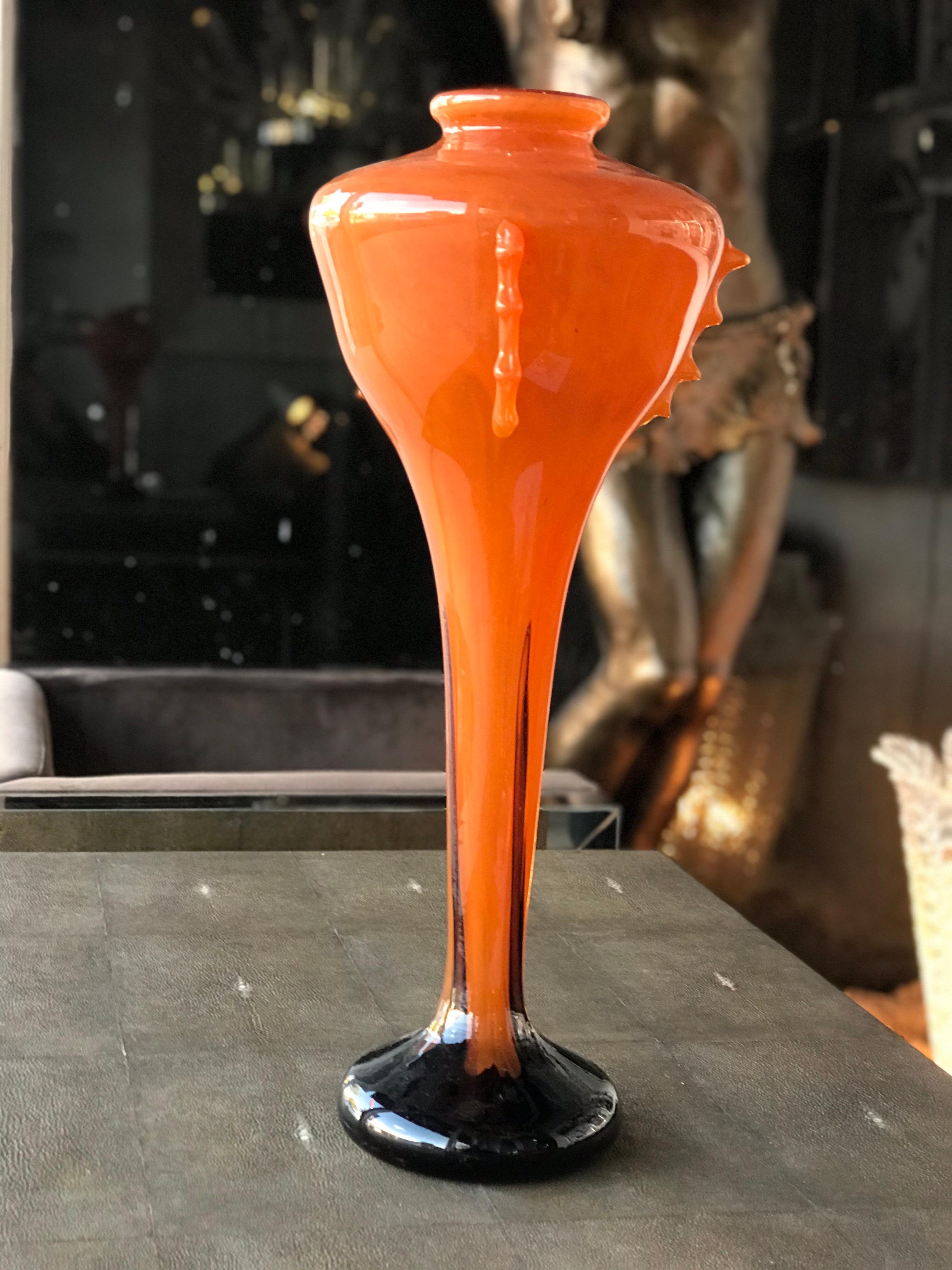 Sublime Elongated Art Deco Schneider Vase 2