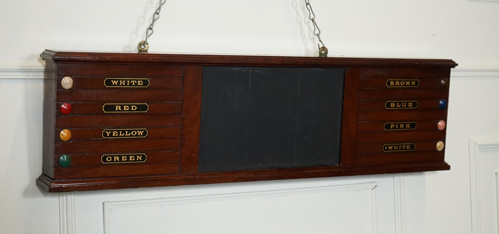 

Nous sommes ravis d'offrir à la vente ce Sublime Est 1873 Billboard Snooker Pool Scoreboard by Orme & Sons Manchester n'est pas seulement une remarquable pièce d'artisanat, c'est aussi un artefact significatif dans l'histoire des sports de queue.