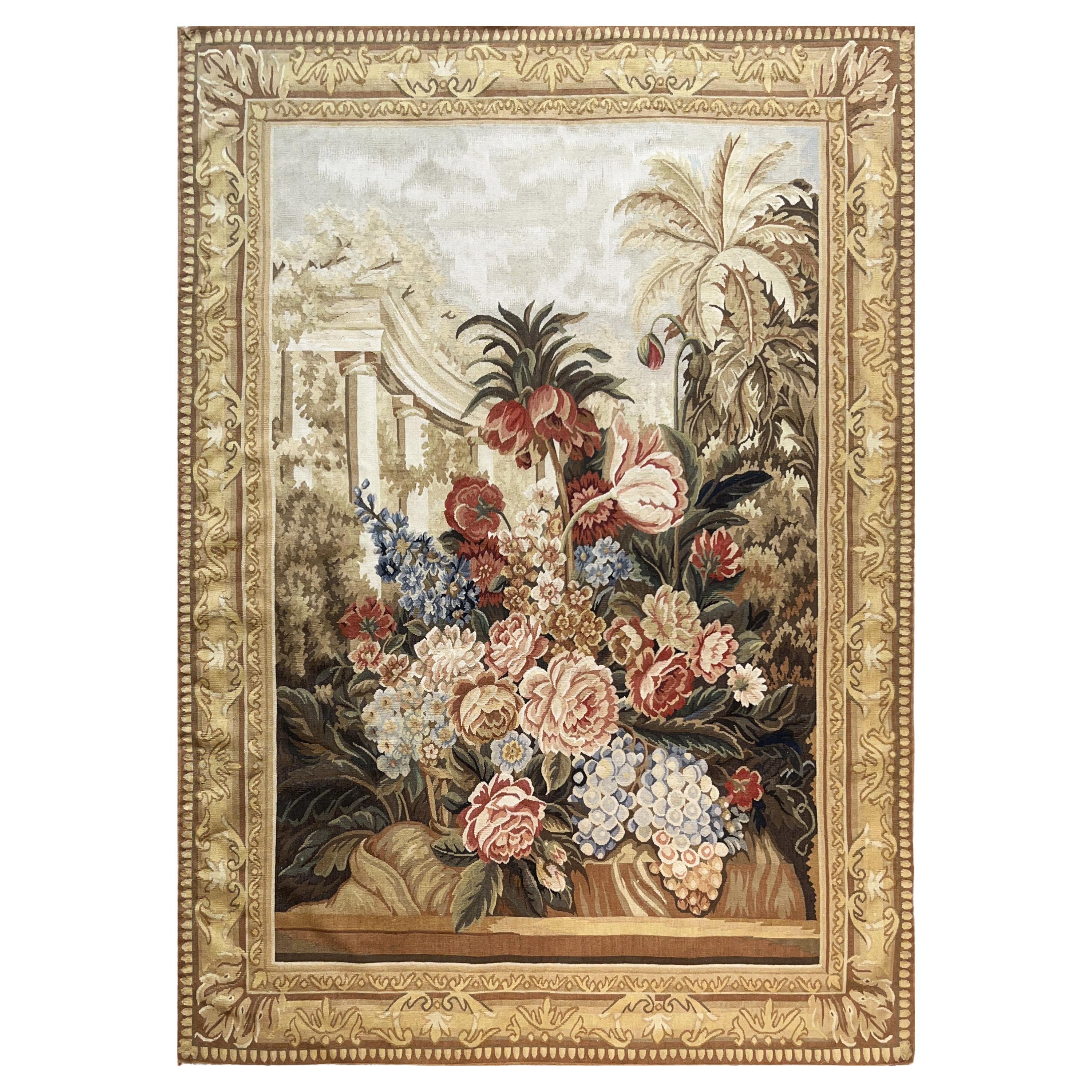 sublime floral tapestry of XX th century - n° 1191 For Sale