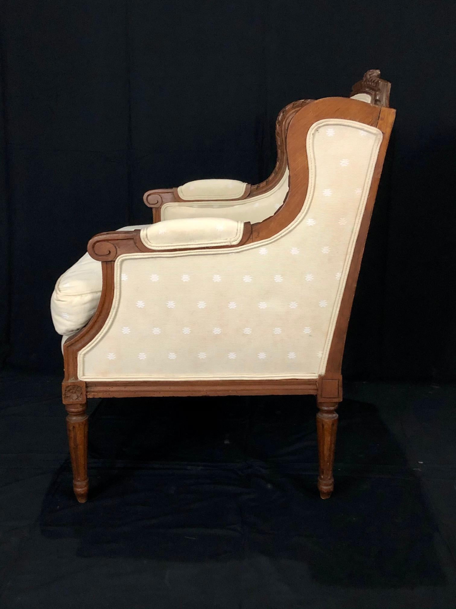 Sublime French Antique Louis XVI Style Duchesse Brisee Chaise Longue 10