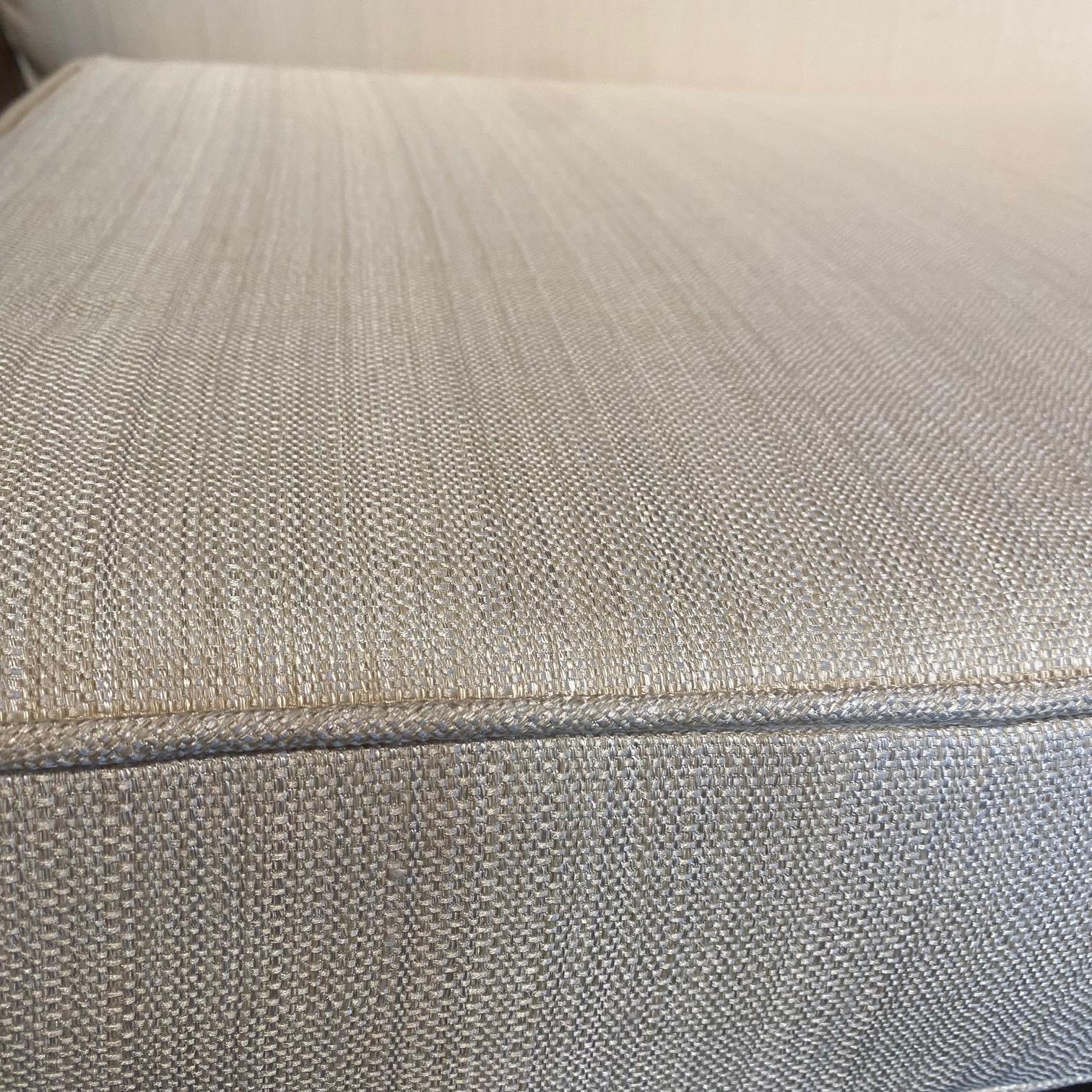 Sublime French Empire Walnut Curvy Sofa with Gilded Swans and New Upholstery For Sale 4