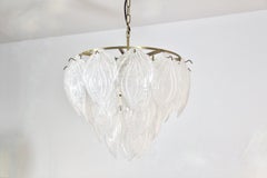 Sublime Frosted Glass Leaves Chandelier, 2 Available