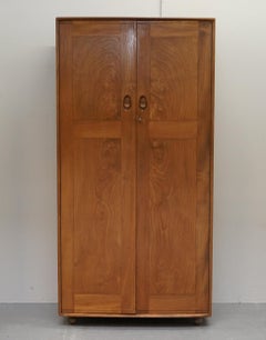 Sublime G Plan circa 1960s Ercol Wardrobe in Solid Elm Part of Large Suite