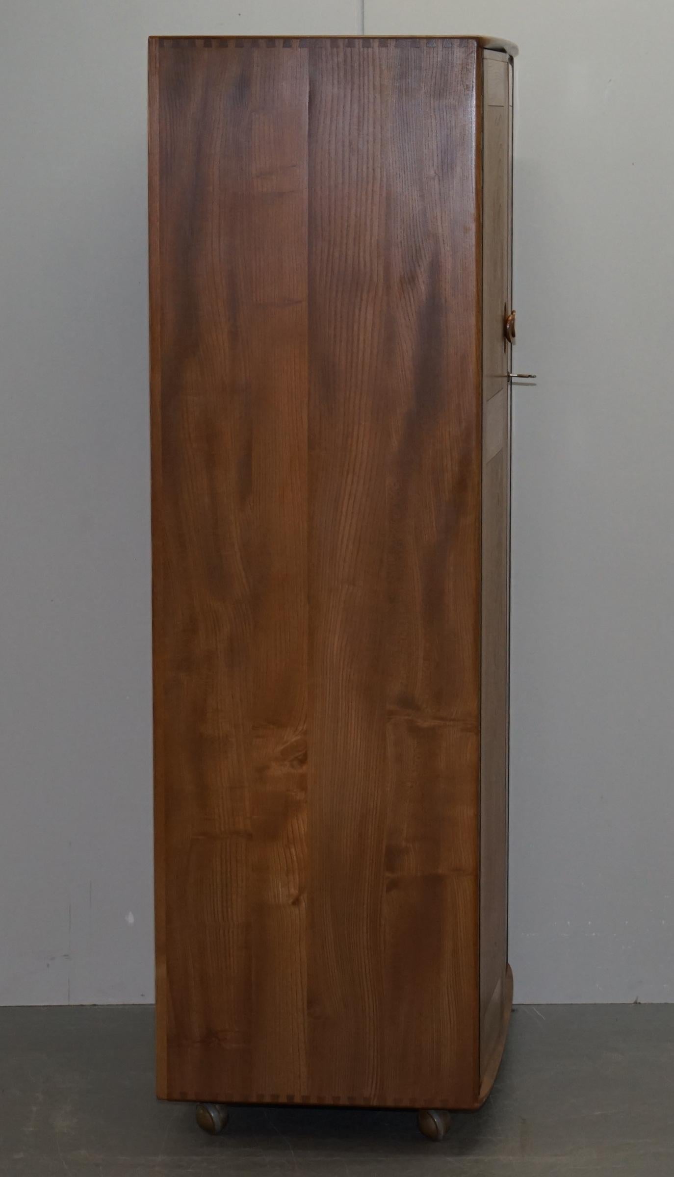 Hand-Crafted Sublime G Plan circa 1960s Ercol Wardrobe in Solid Elm Part of Large Suite