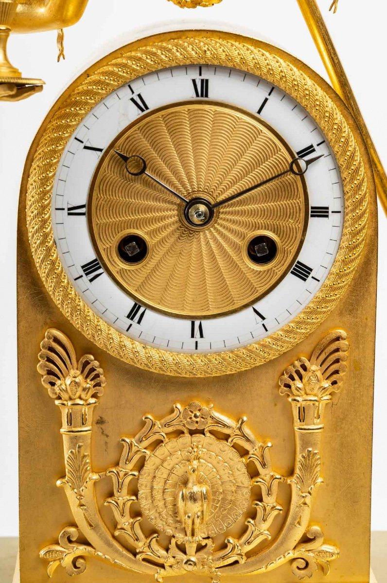 Sublime Gilded Bronze Clock Representing Goddess Hera 2