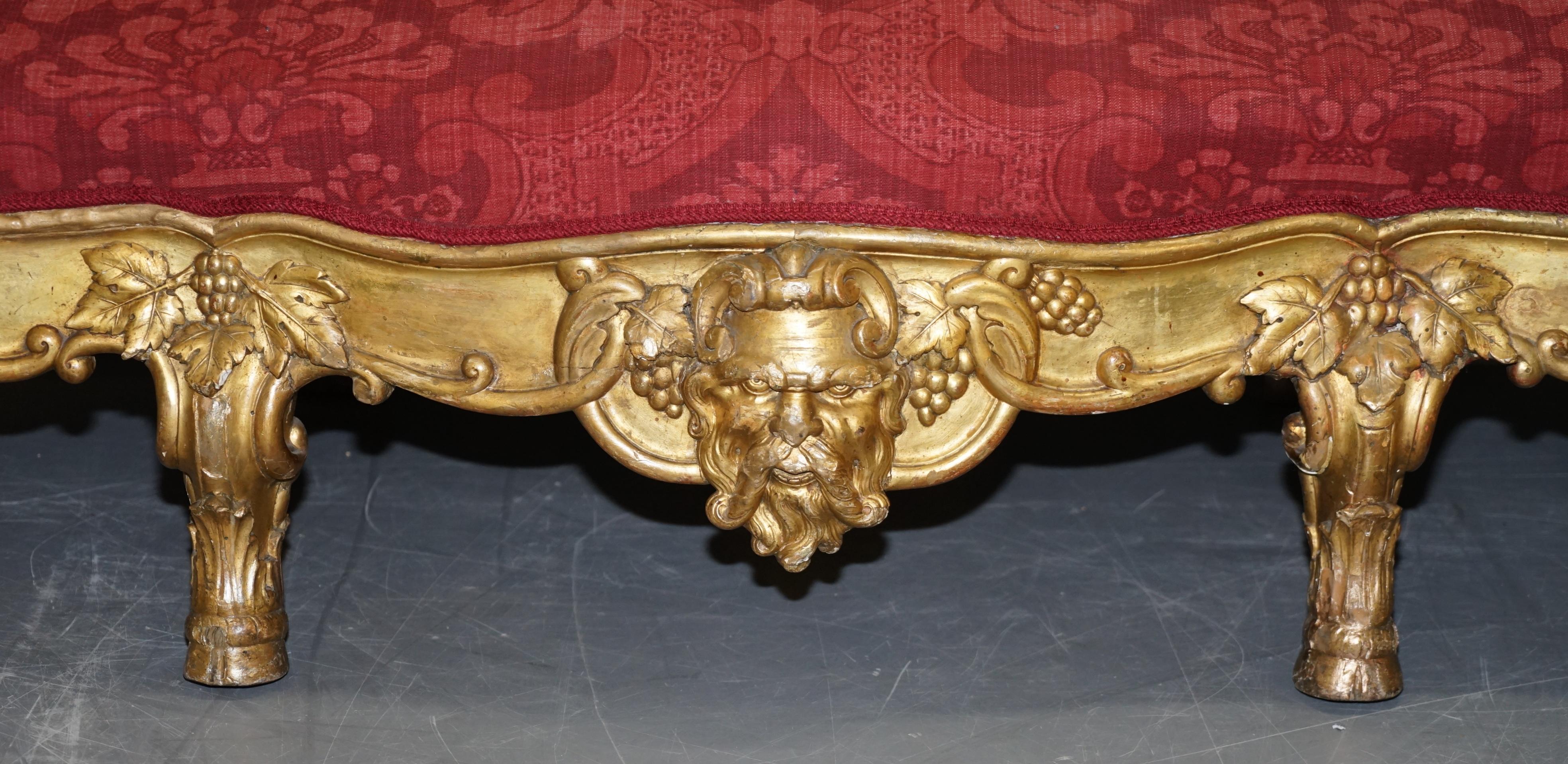 Sublime Hand Carved circa 1860 Paris France Baroque Gold Giltwood Settee Sofa 2