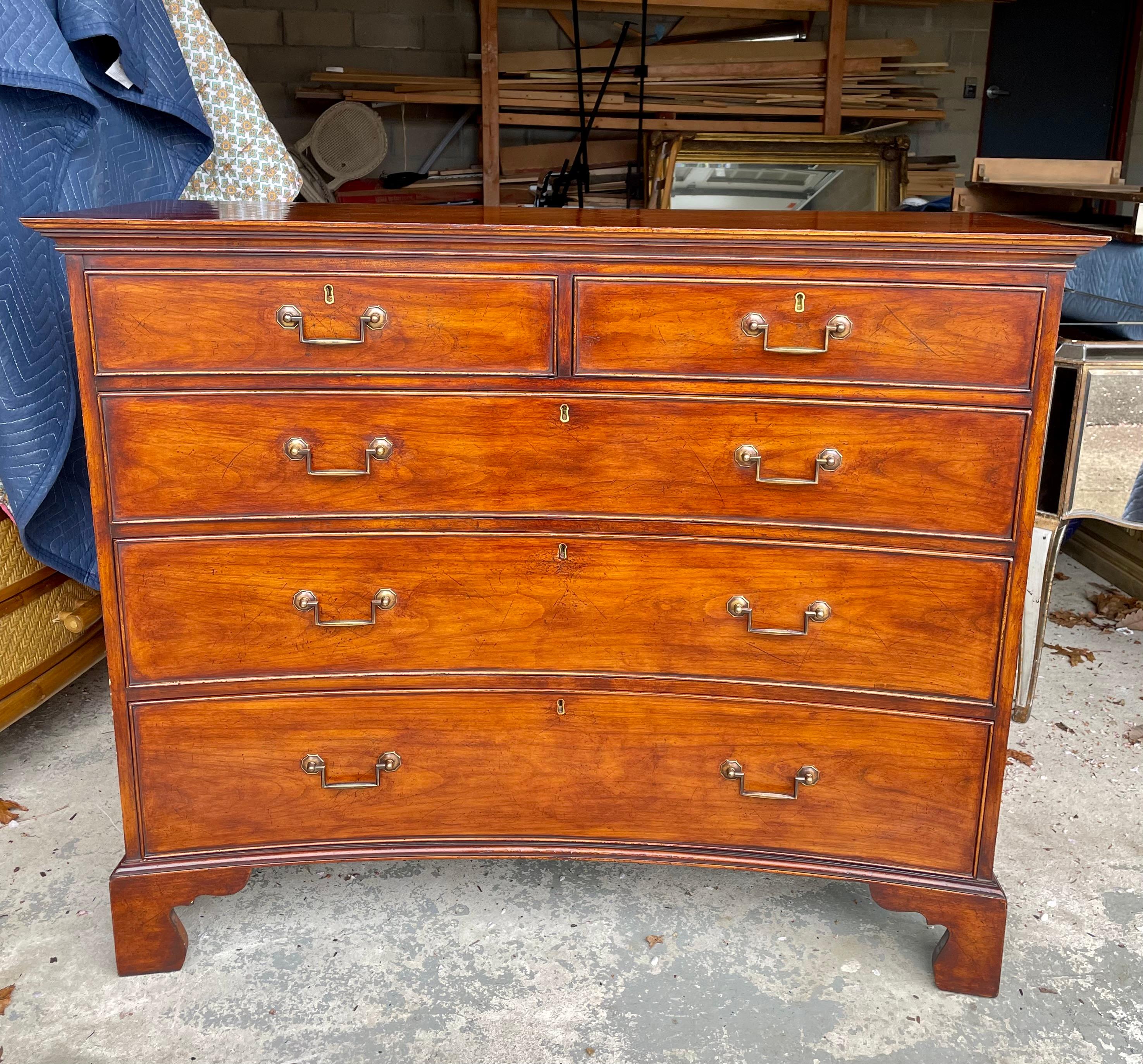Contemporary Sublime Holland MacRae for Lee Jofa Chatsworth Concave Mahogany Chest For Sale