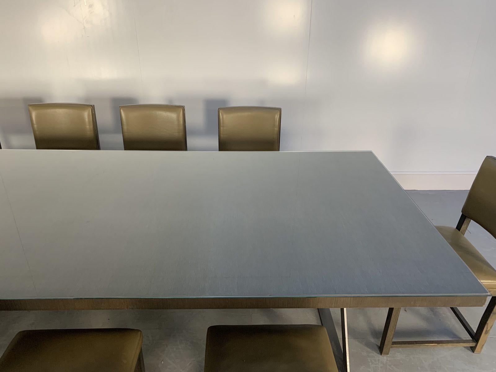 Sublime grande table de salle à manger longue B&B Italia et 10 chaises de salle à manger Maxalto en gris en vente 5