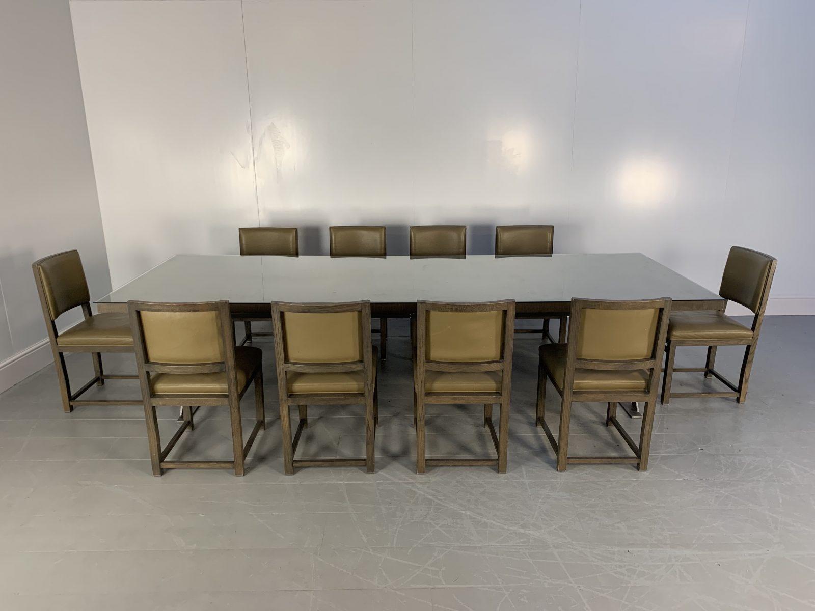 Sublime grande table de salle à manger longue B&B Italia et 10 chaises de salle à manger Maxalto en gris Bon état - En vente à Barrowford, GB