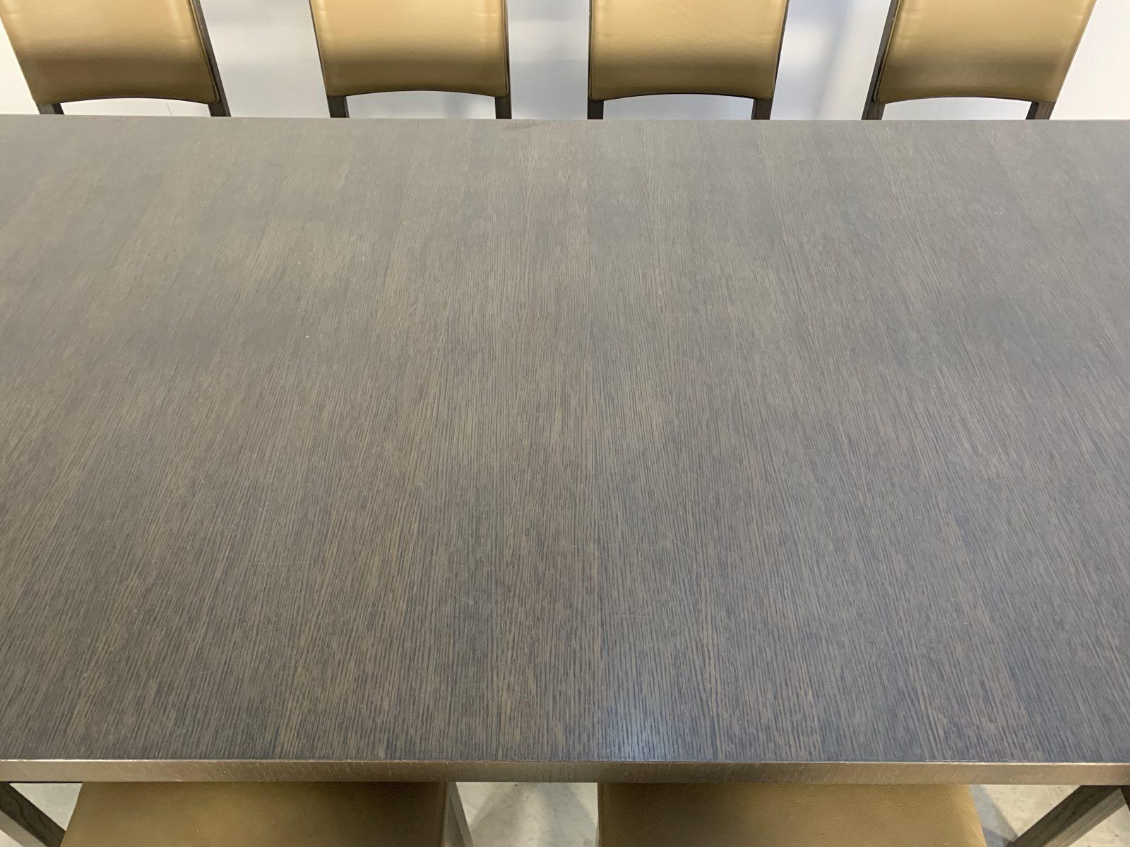Leather Sublime Huge B&B Italia “Max” Dining Table & 10 “Maxalto” Dining Chairs in Grey For Sale