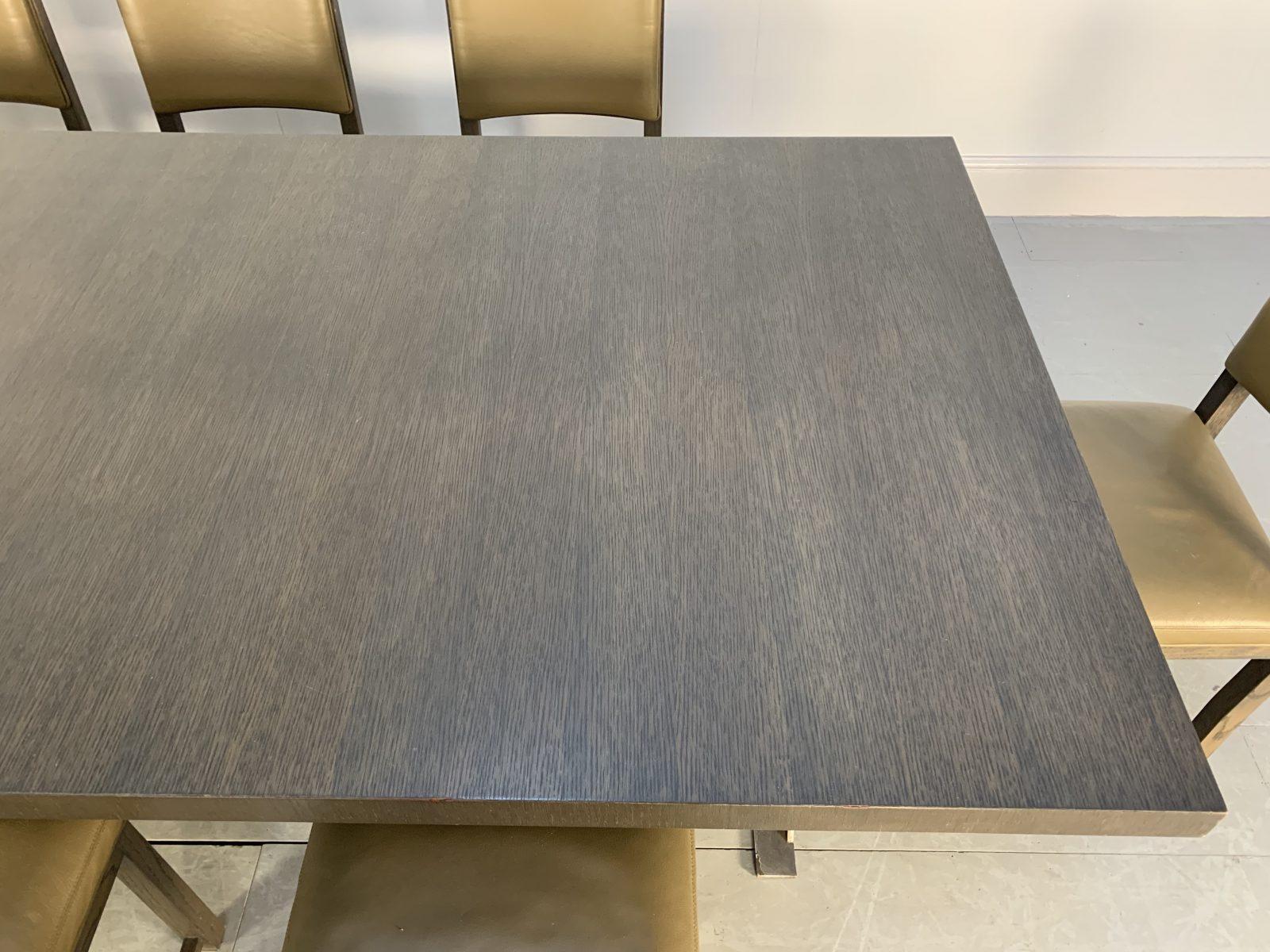 Sublime Huge B&B Italia “Max” Dining Table & 10 “Maxalto” Dining Chairs in Grey For Sale 1