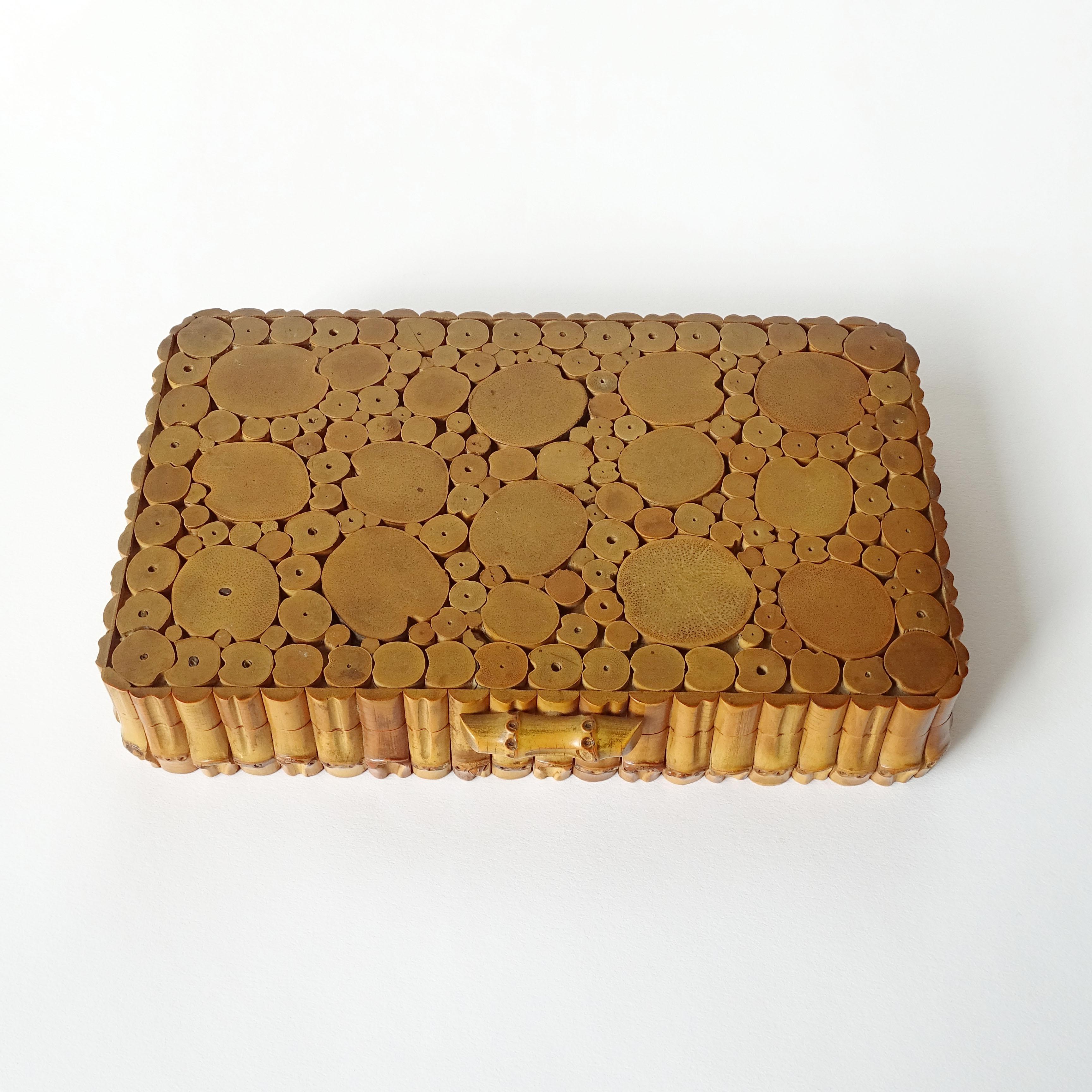 Mid-Century Modern Sublime Italian 1940s Bamboo Box For Sale