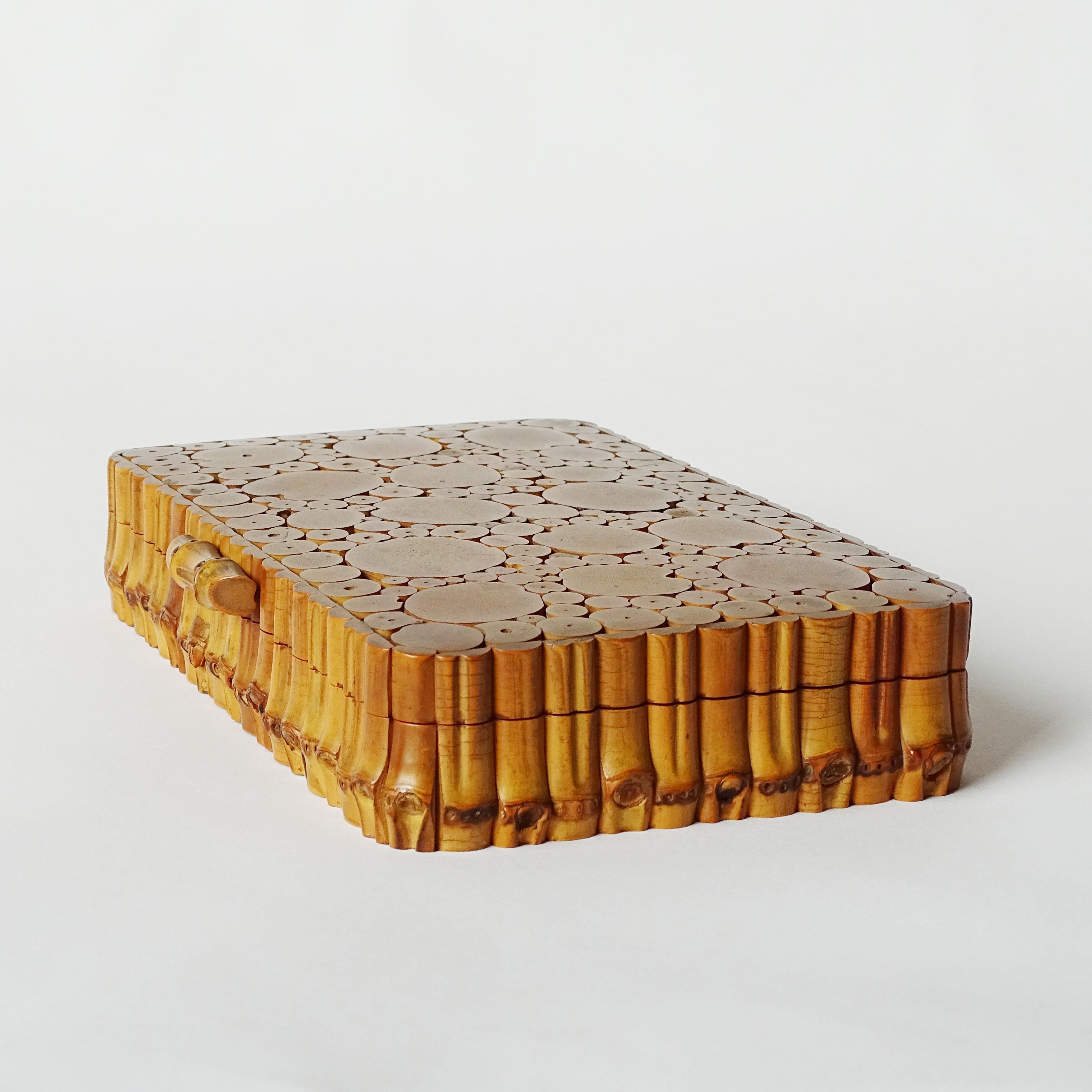 Sublime Italian 1940s Bamboo Box In Excellent Condition For Sale In Milan, IT