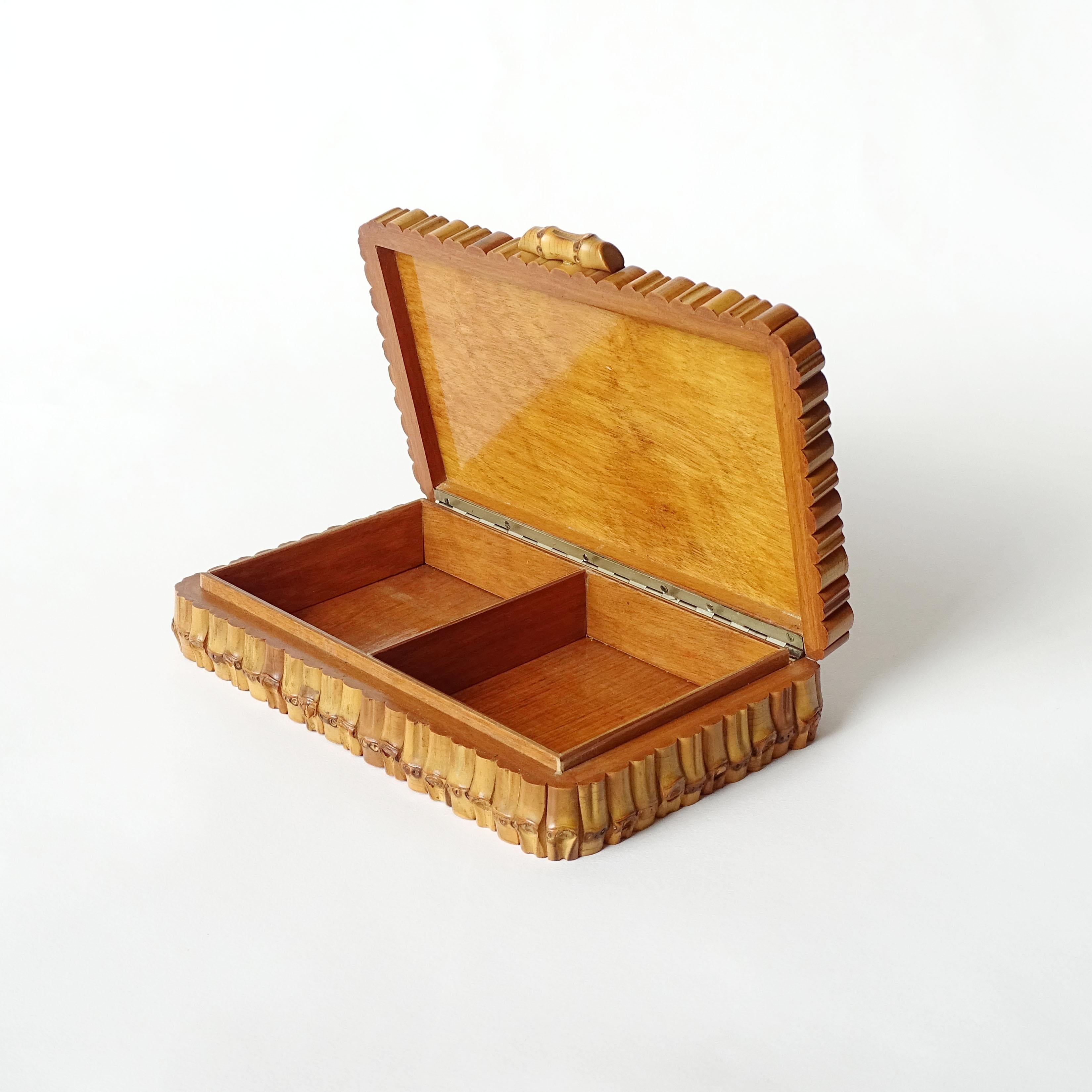 Mid-20th Century Sublime Italian 1940s Bamboo Box For Sale