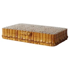 Sublime caja italiana de bambú de los años 40