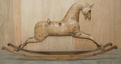 SUBLIME LARGE & DECORATIVE FORMER MERRY GO ROUND ANTIQUE ViCTORIAN ROCKING HORSE