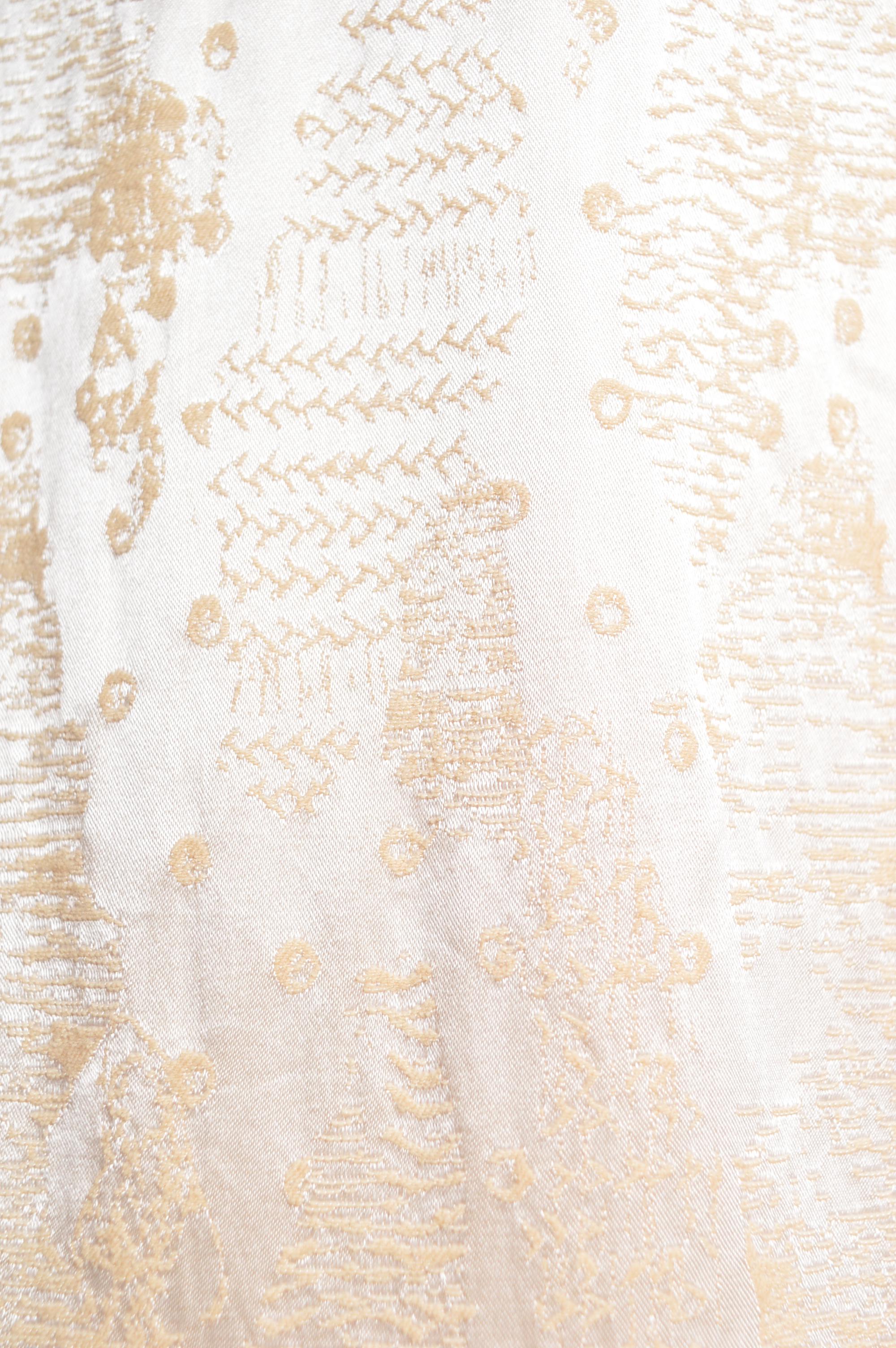 Sublime jupe crayon MADAME GRÉS Ivoire Satin texturé Crème Vintage en vente 6