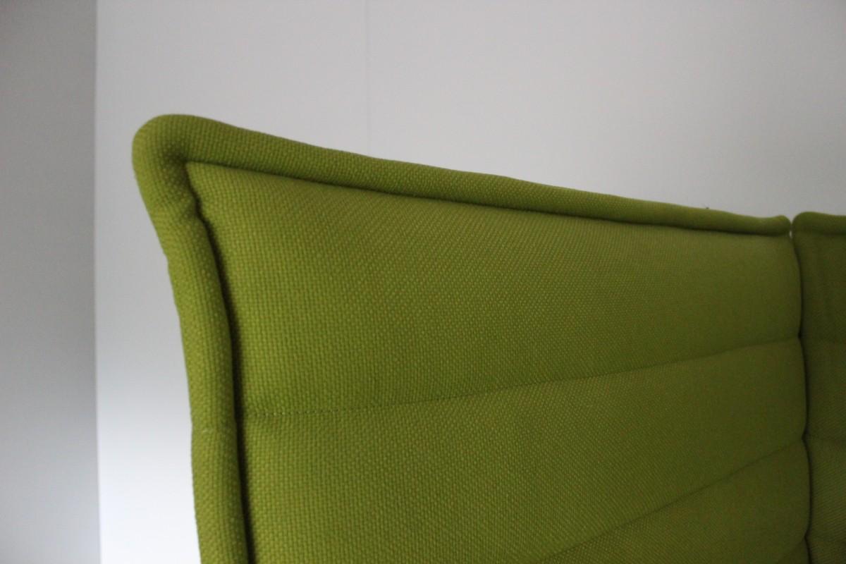 Contemporary Sublime Mint Vitra “Alcove” 2-Seat Highback Sofa in Lime Green “Credo” Fabric  For Sale